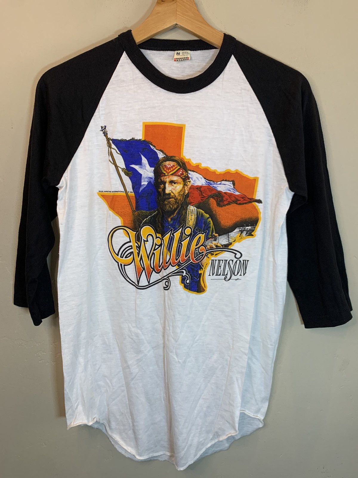 Band Tees × Vintage *RARE* Vintage 1984 Willie Nelson Single Stitch Raglan Shirt Size US M / EU 48-50 / 2 - 1 Thumbnail