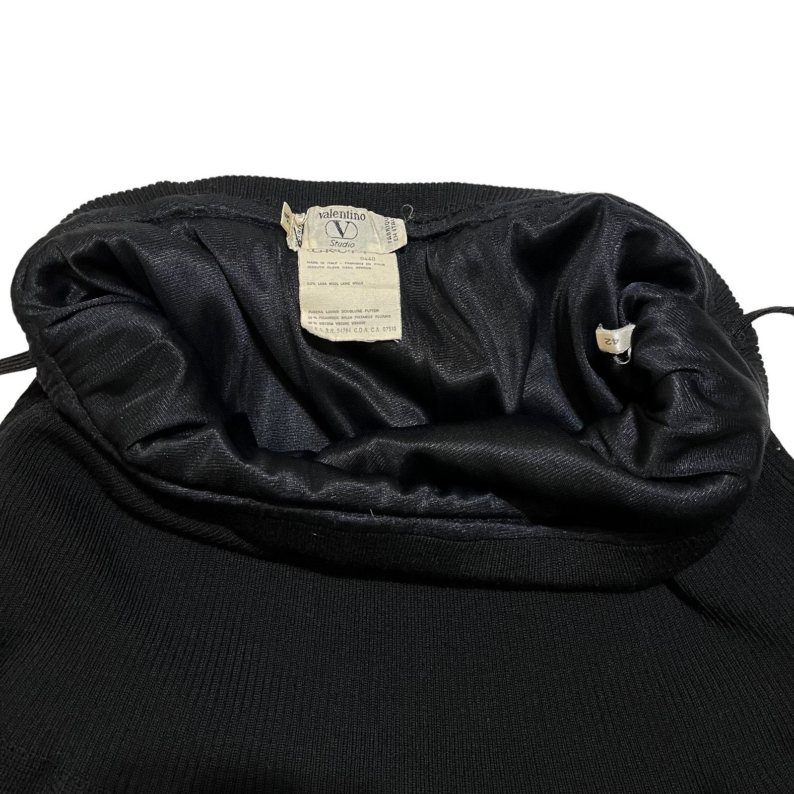 Valentino × Vintage Valentino Studio Vintage Black Wool Layered Full Midi Skirt Size 28" / US 6 / IT 42 - 7 Thumbnail