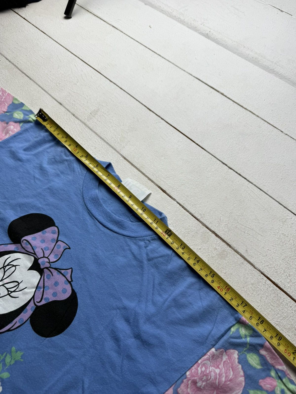 Disney VNTG 90s Retro Minnie Mouse Disney T-Shirt Floral Sleeves Size XS / US 0-2 / IT 36-38 - 15 Thumbnail
