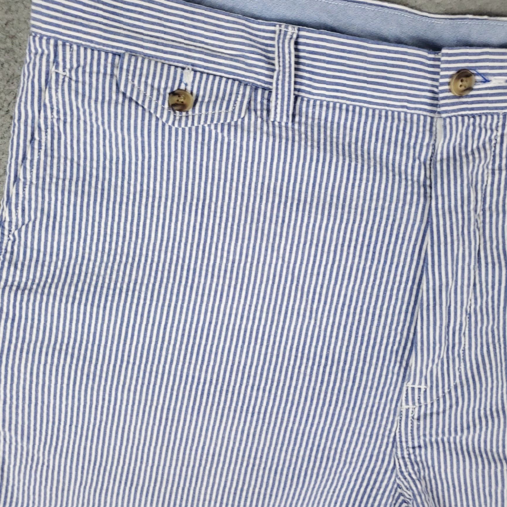 Ralph Lauren Ralph Lauren Shorts Mens 38 Blue White Striped Chino Flat Front Casual Flat Front Chino Size US 38 / EU 54 - 2 Thumbnail