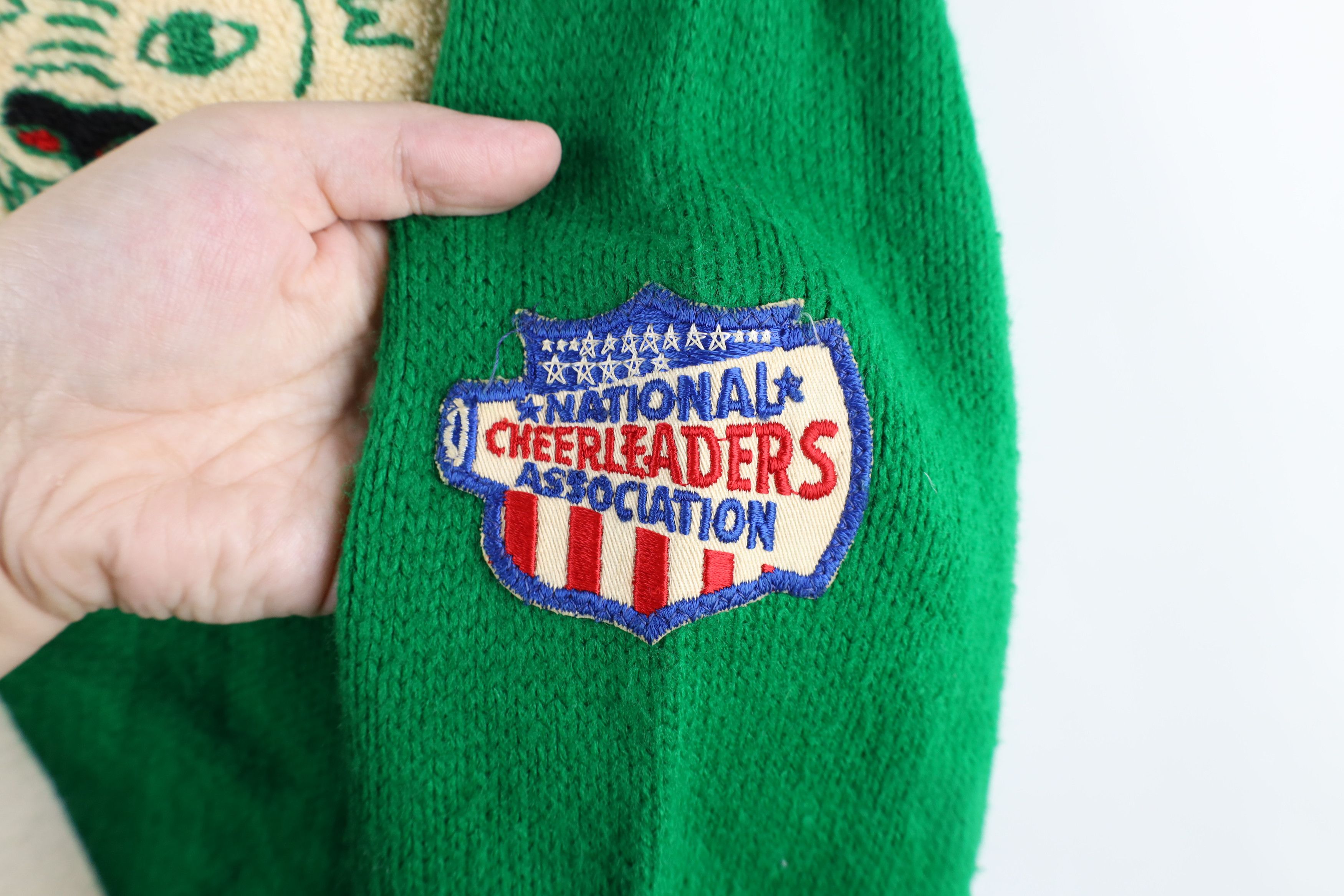 Vintage Vintage 60s Sand Knit Knit Cheerleader Varsity Sweater USA Size XS / US 0-2 / IT 36-38 - 4 Thumbnail
