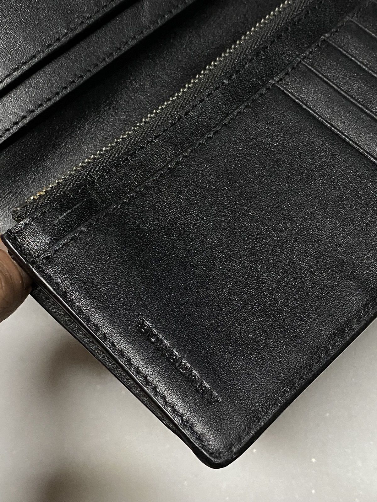 Burberry × Designer Burberry Leather Blue Plaid Long Wallet Preowned Size ONE SIZE - 3 Thumbnail