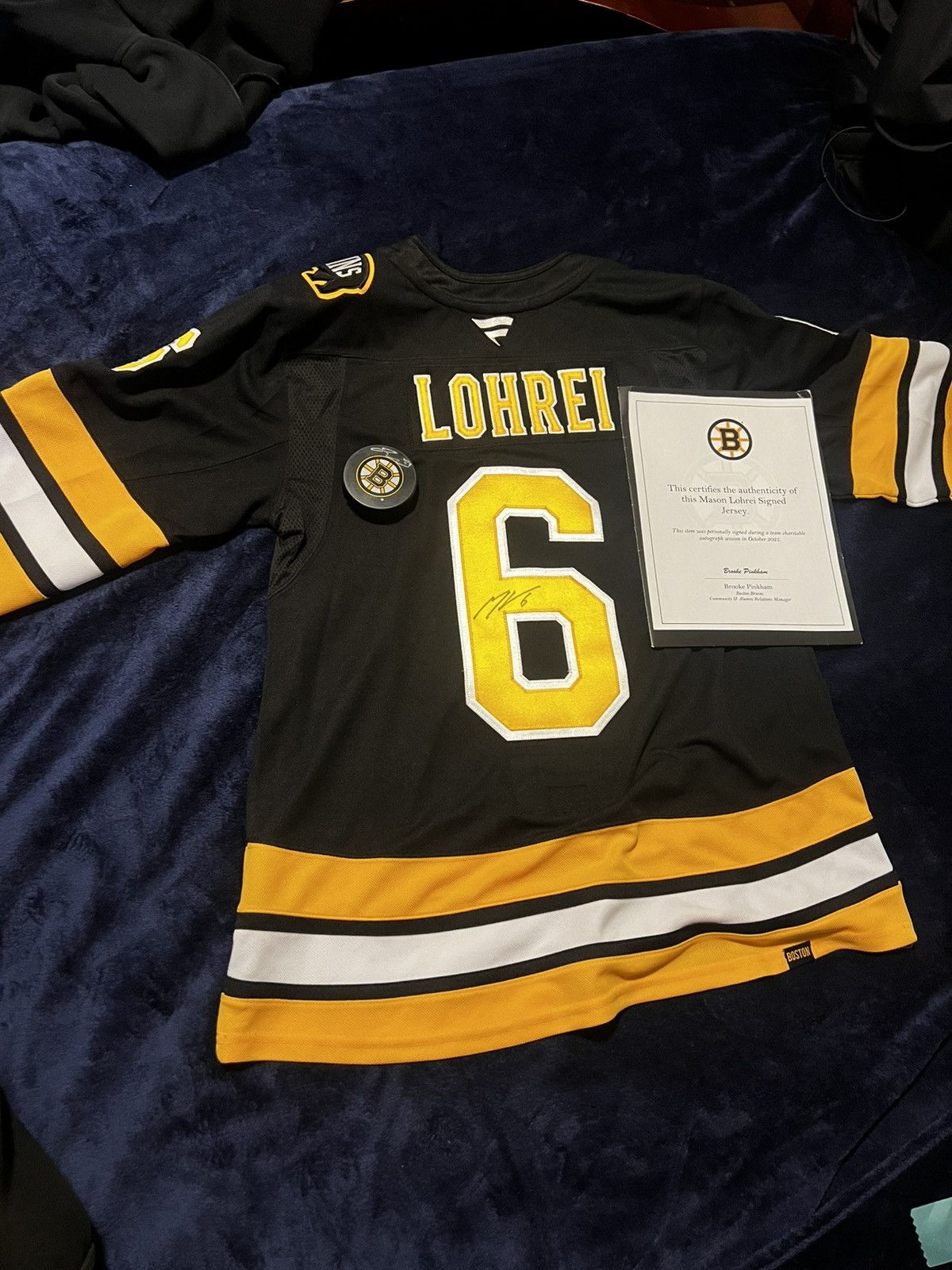 Other Mason Lohrei Boston Bruins Signed Jersey Size US L / EU 52-54 / 3 - 1 Thumbnail