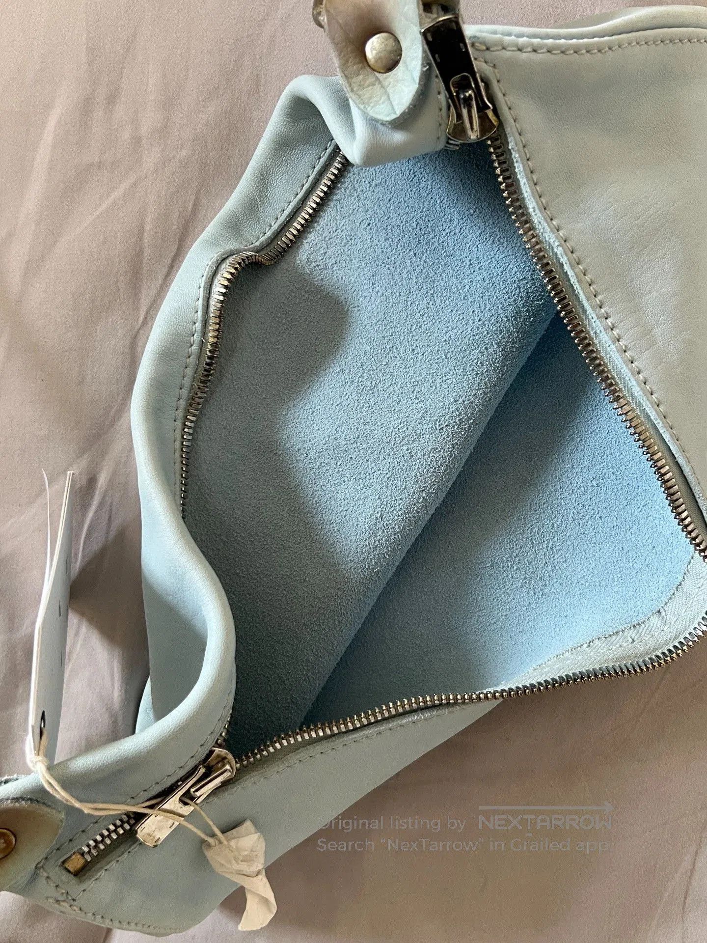 Guidi Guidi Q10 Glacier Blue Distressed Horse Leather Crossbody. Size ONE SIZE - 9 Thumbnail