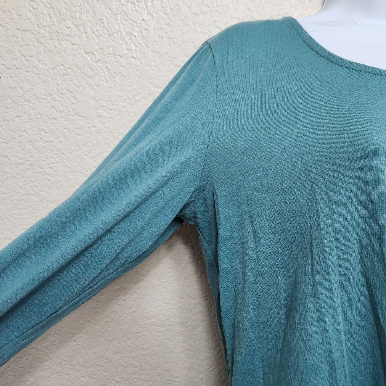 Other Simply Styled Blue Green Thermal Style Long Sleeve Top Small Size S / US 4 / IT 40 - 2 Thumbnail