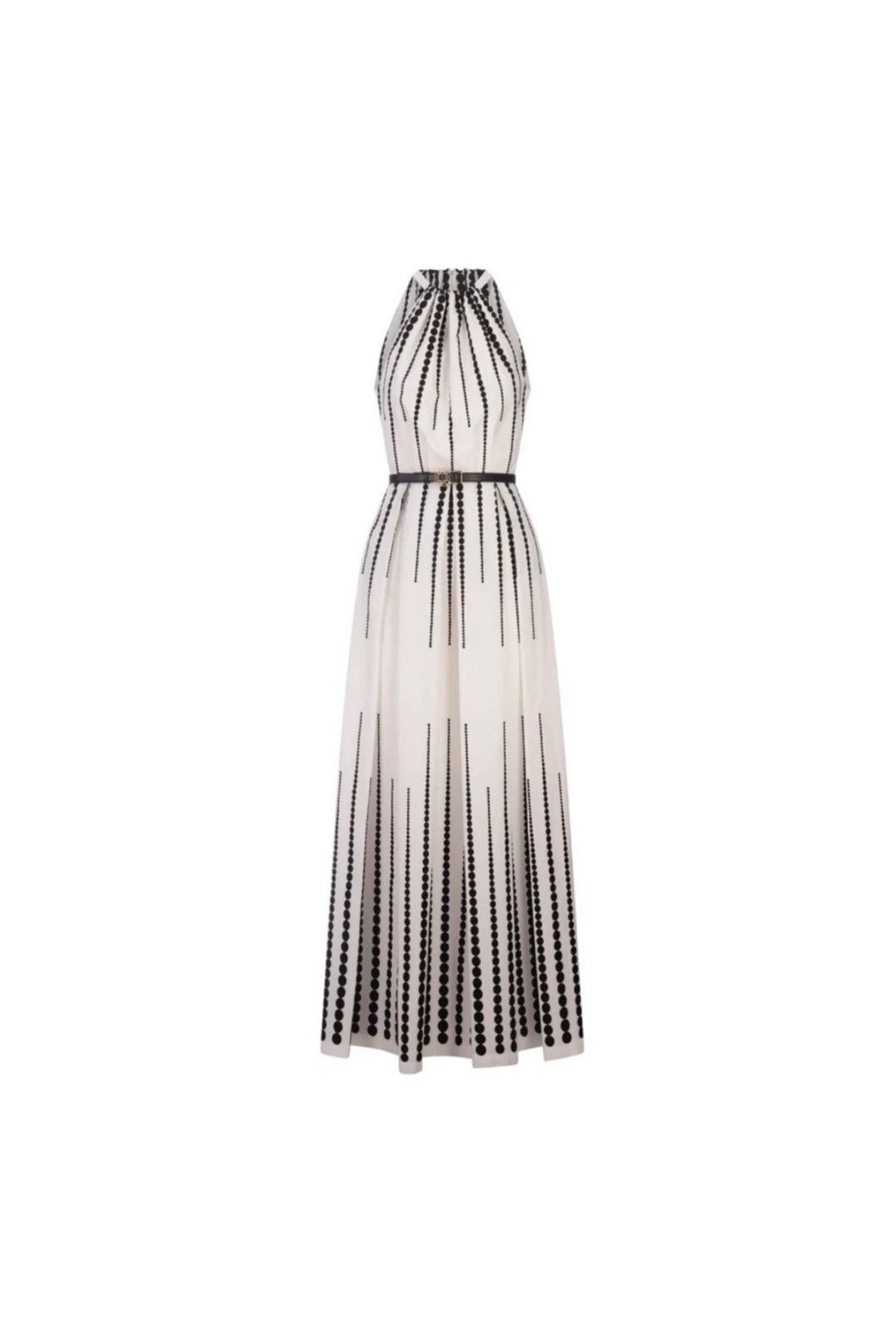 Elie Saab Elie Saab Moon Embroidered Poplin Dress In White And Black Size M / US 6-8 / IT 42-44 - 1 Thumbnail