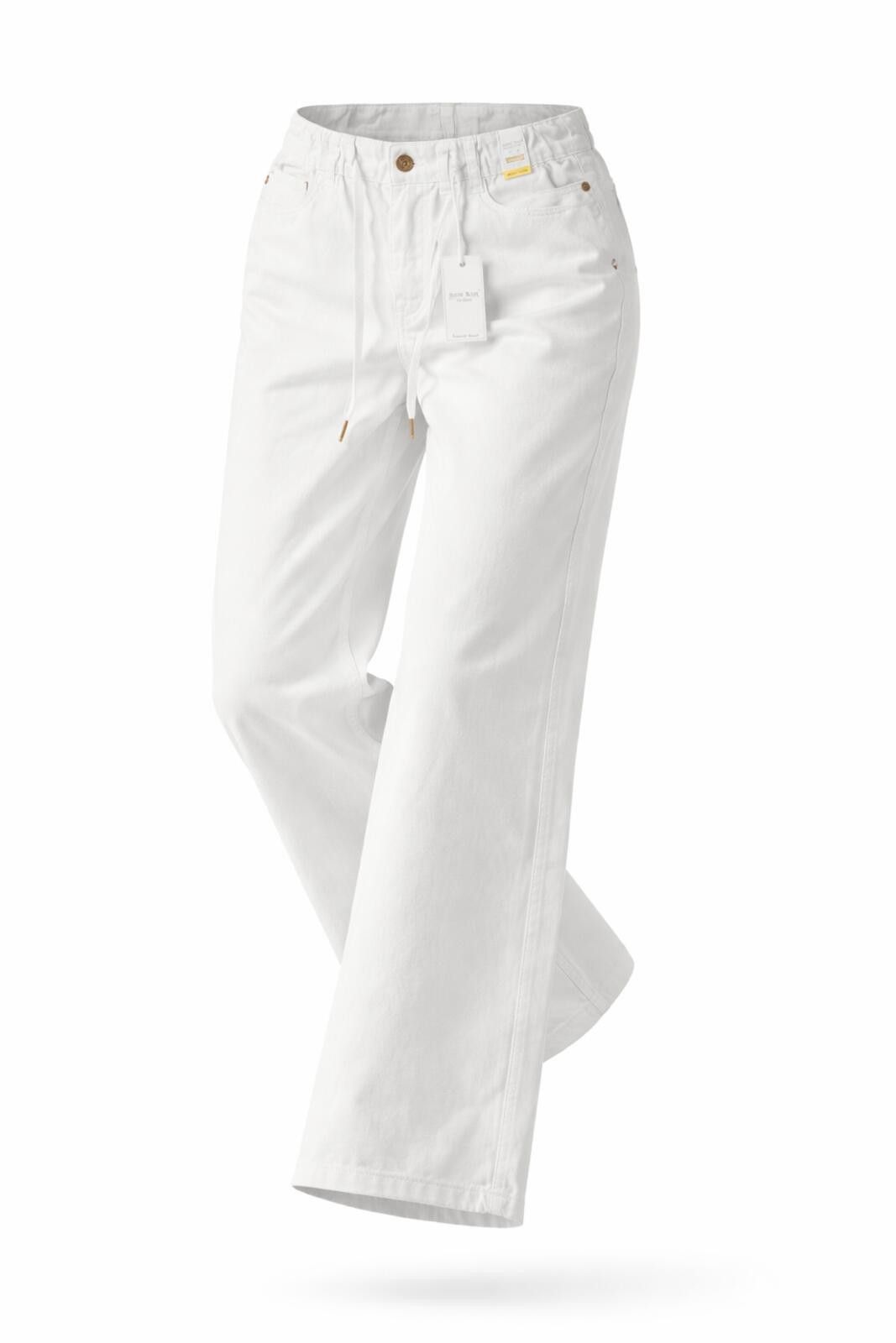 Other Judy Blue White Palazzo Fit Wide Leg NWT Drawstring 5/27 Size 27" / US 4 / IT 40 - 1 Thumbnail