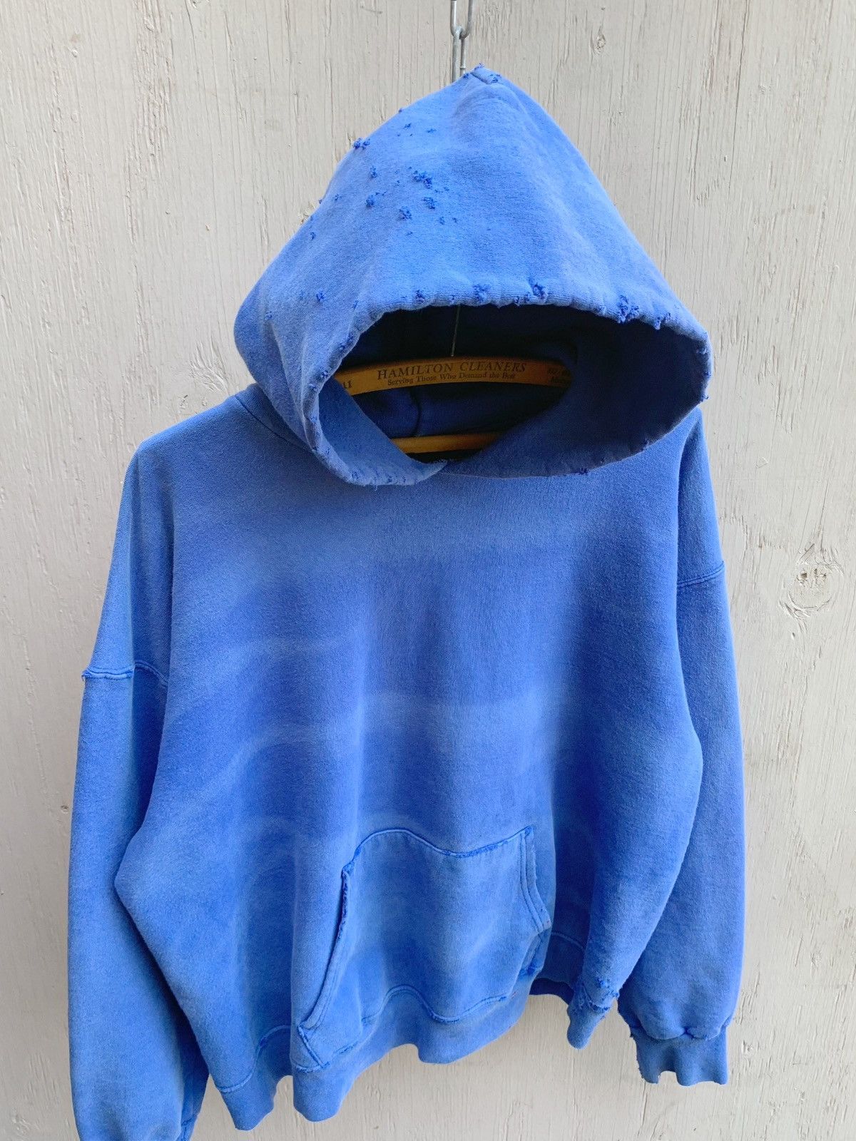 Vintage Thrashed Sun Faded Distressed BOXY Blank Hoodie ERD GRUNGE Size US L / EU 52-54 / 3 - 1 Thumbnail