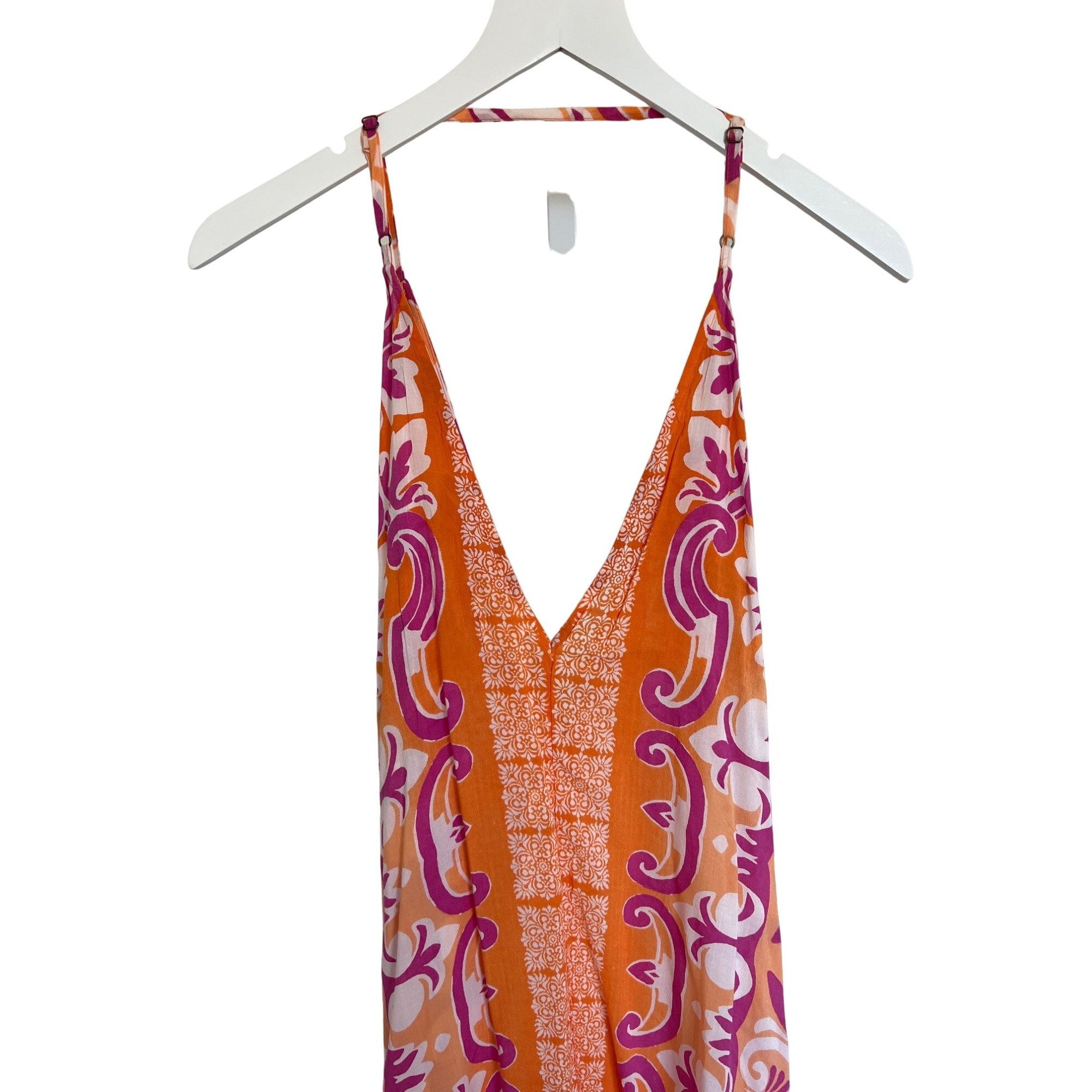 Anthropologie Anthropologie Orange Print Cover-Up Midi Dress Size XS / US 0-2 / IT 36-38 - 5 Thumbnail