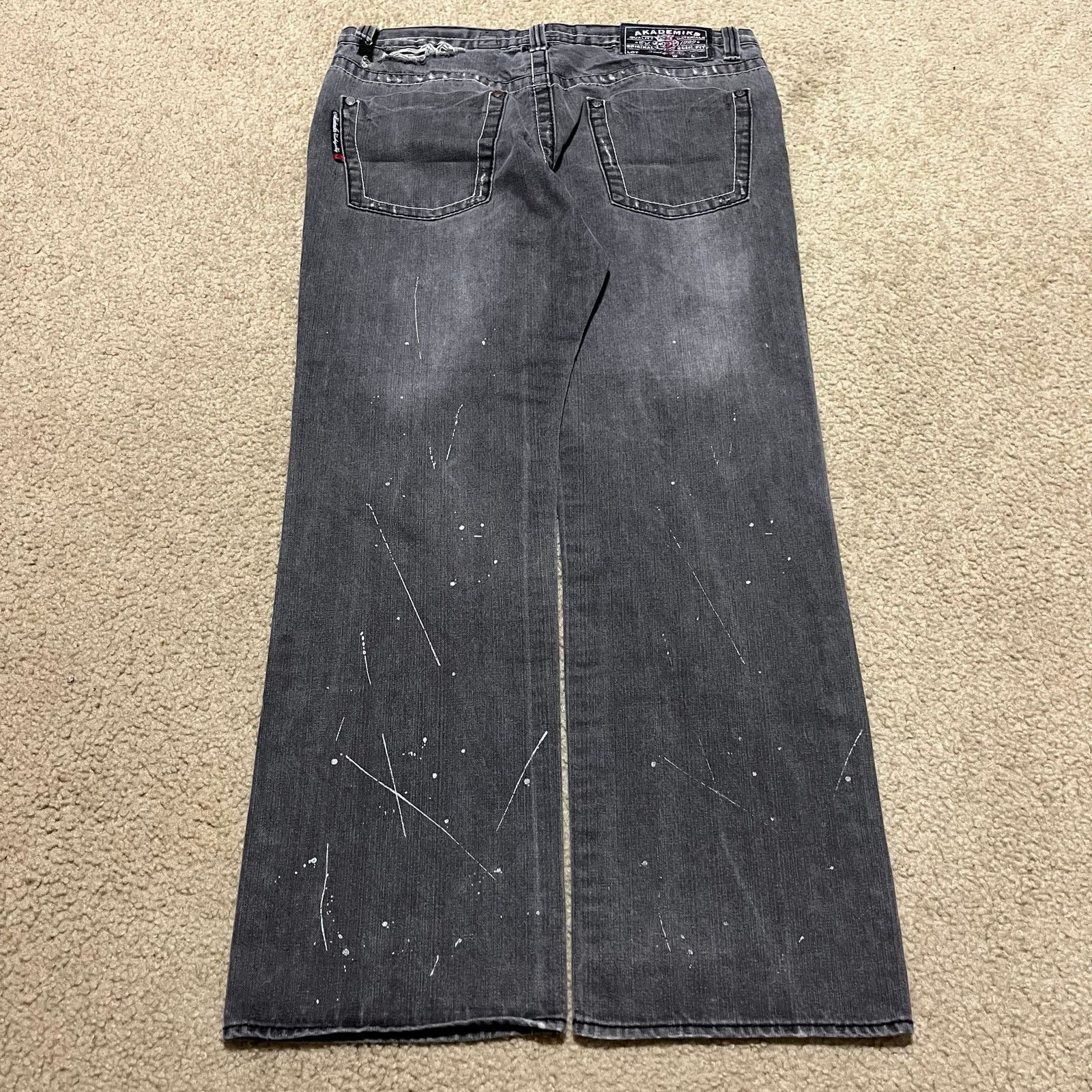 Akademiks Y2K Akademiks Baggy Skater Distressed Black Jeans 38Wx33L Size US 38 / EU 54 - 2 Thumbnail