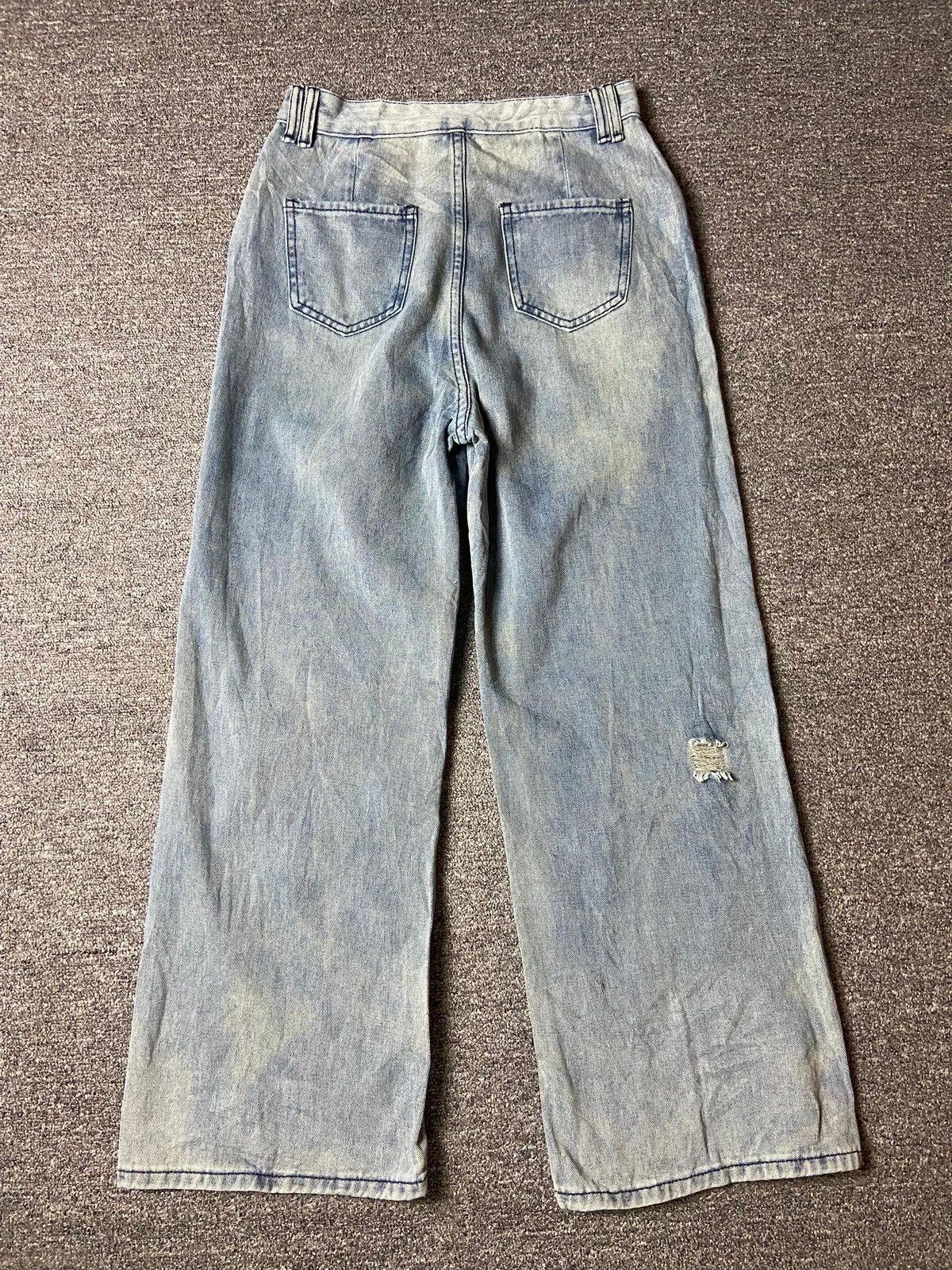 Japanese Brand × Vintage Japanese Brand Baggy Distressed Denim Ripped Jeans (123) Size US 27 - 2 Thumbnail