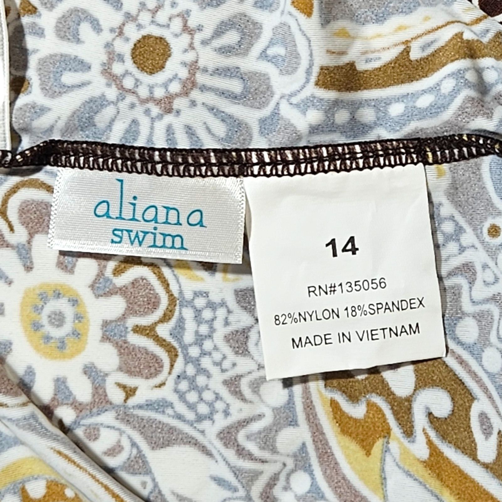 Other NWT Aliana Swim Tank Style Paisley One Piece Swimsuit Sz. 14 Size XL / US 12-14 / IT 48-50 - 3 Thumbnail