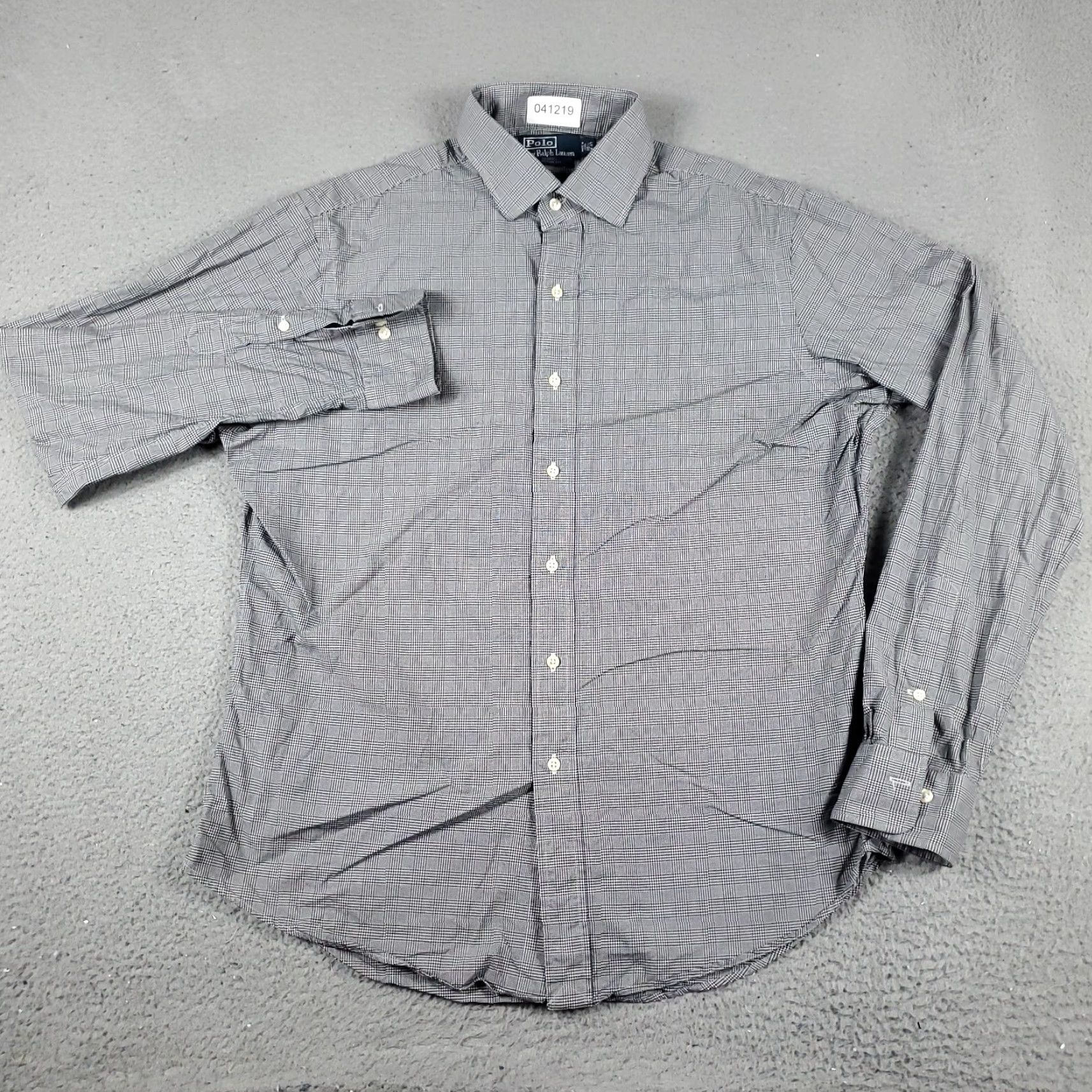 Ralph Lauren Ralph Lauren Shirt Mens 16.5 Gray Plaid Dress Button-Up Long Sleeve, Regular Fit, Cotton, Classic American Style - Mens Size 42R - 2 Thumbnail