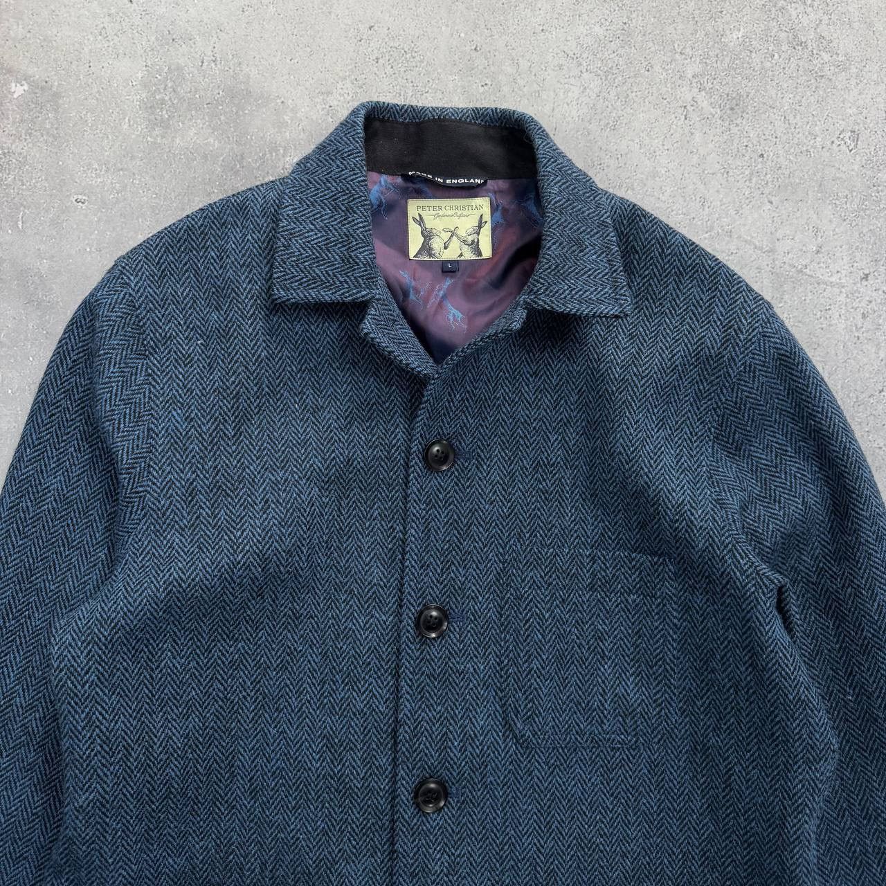 Harris Tweed Peter Christian Blue Harris Tweed Chore Jacket Size L Size US L / EU 52-54 / 3 - 4 Thumbnail