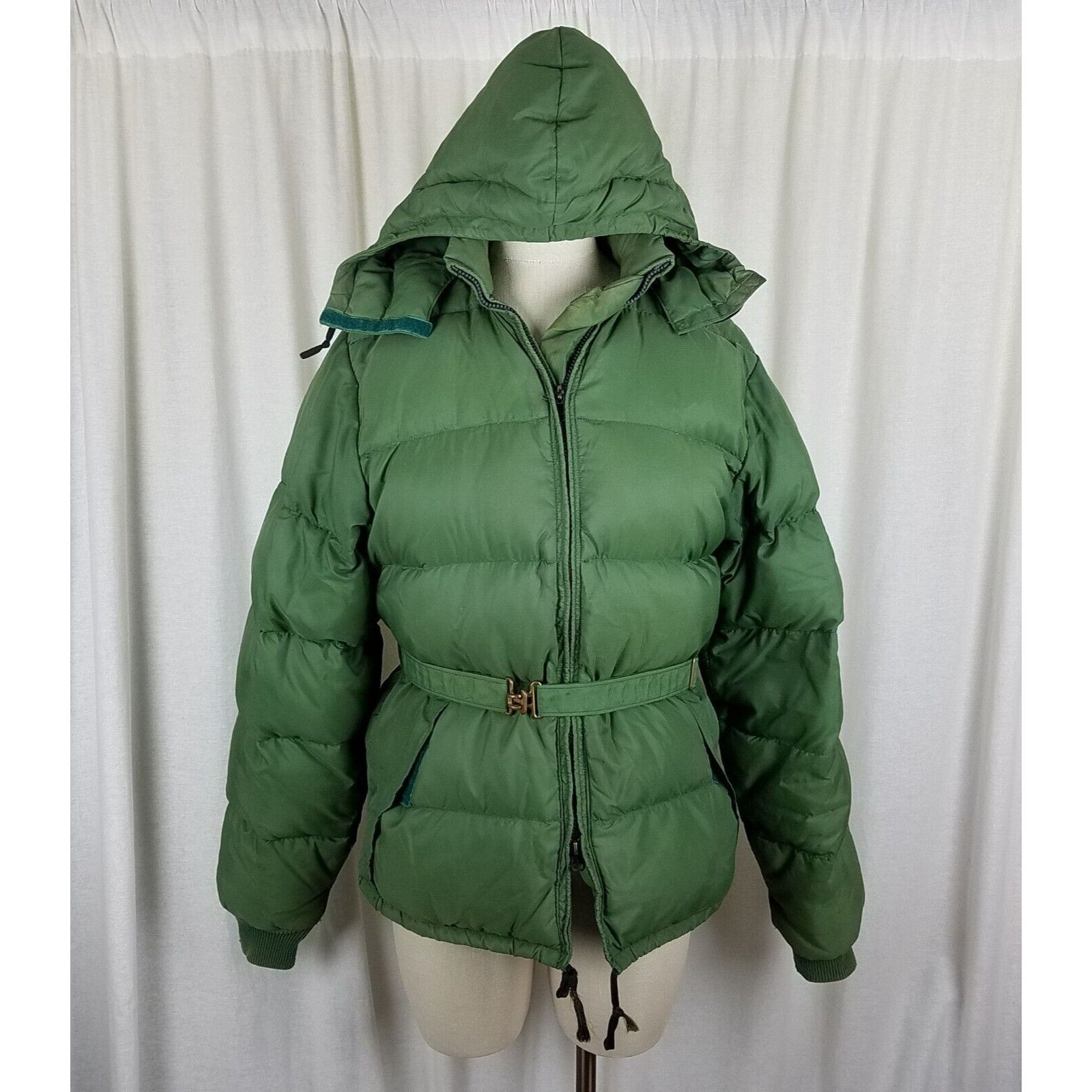 Image of Vintage VTG Frostline Kit Hooded Down Quilted Puffer Parka Jacket S in Green, Women's (Size Small)