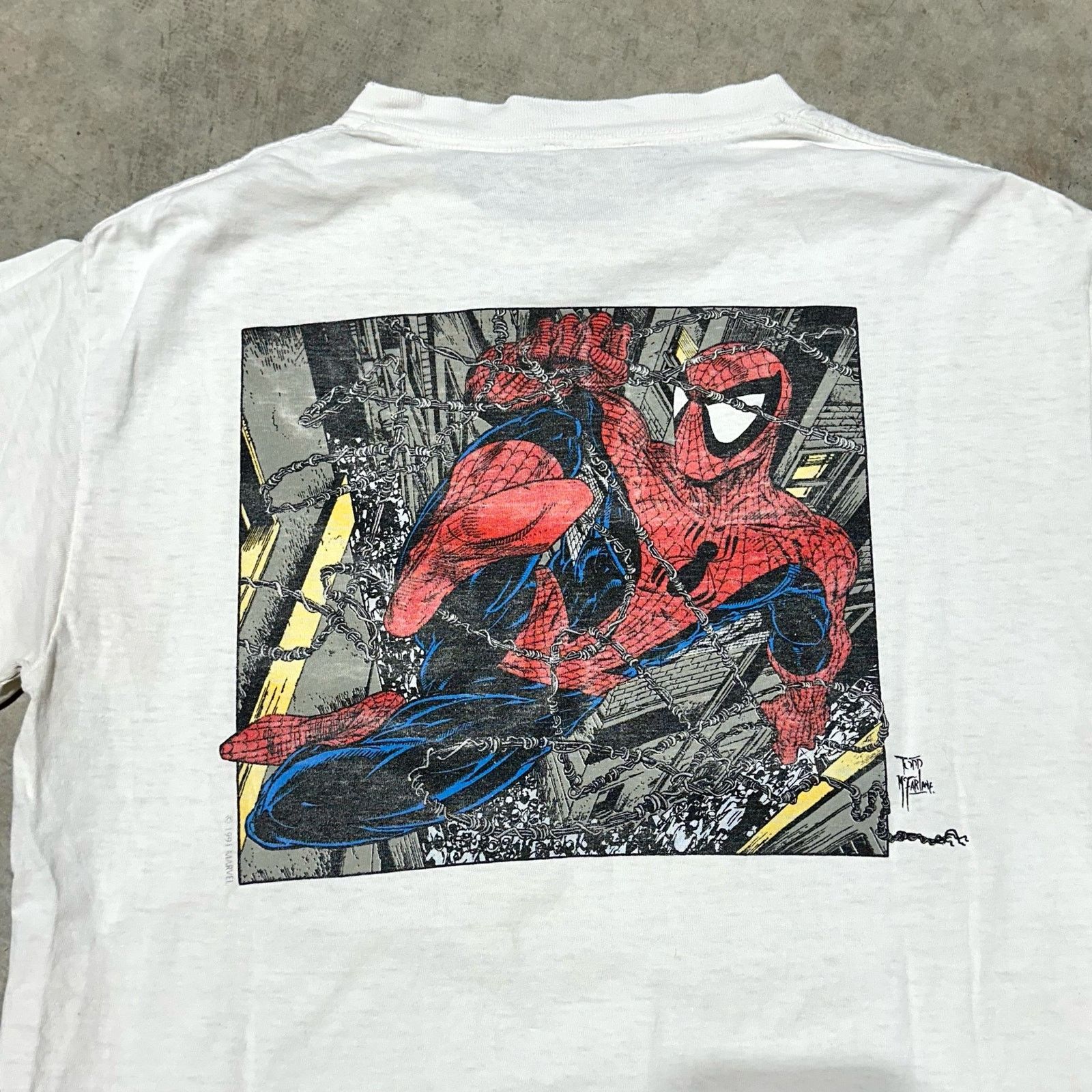Marvel Comics Vintage 1990 Spider Man Todd McFarlane Tee size Large in Men Size US L / EU 52-54 / 3 - 6 Thumbnail