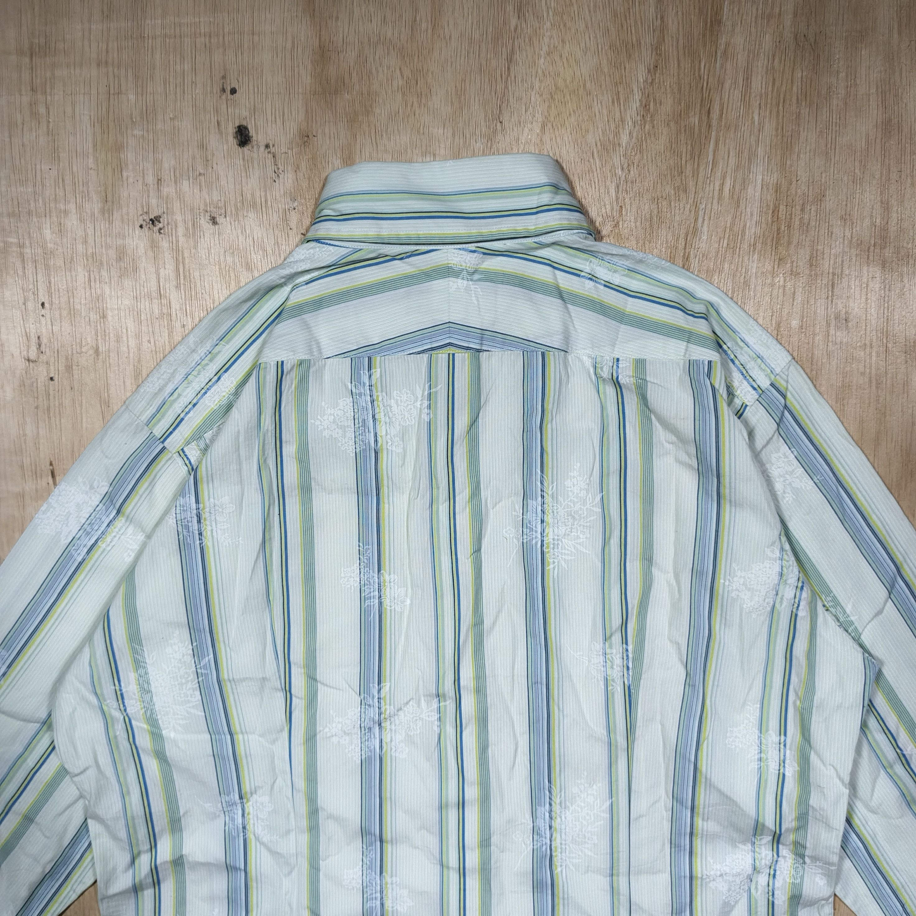 Burberry BURBERRY BLACK LABEL Striped Monogram Floral Button Down Size US L / EU 52-54 / 3 - 6 Thumbnail