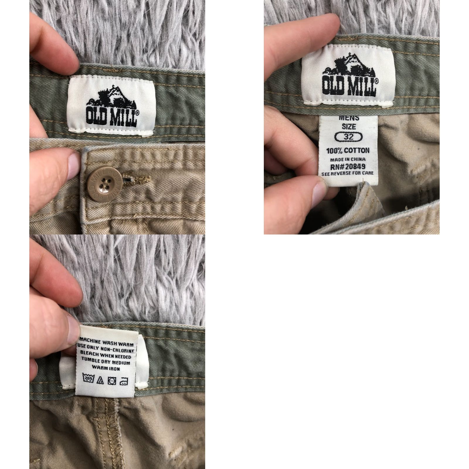 MILLY VINTAGE Old Mill Cargo Shorts Mens Size 32 Mid Rise Medium Wash Beige Flaw? Size US 32 / EU 48 - 8 Thumbnail