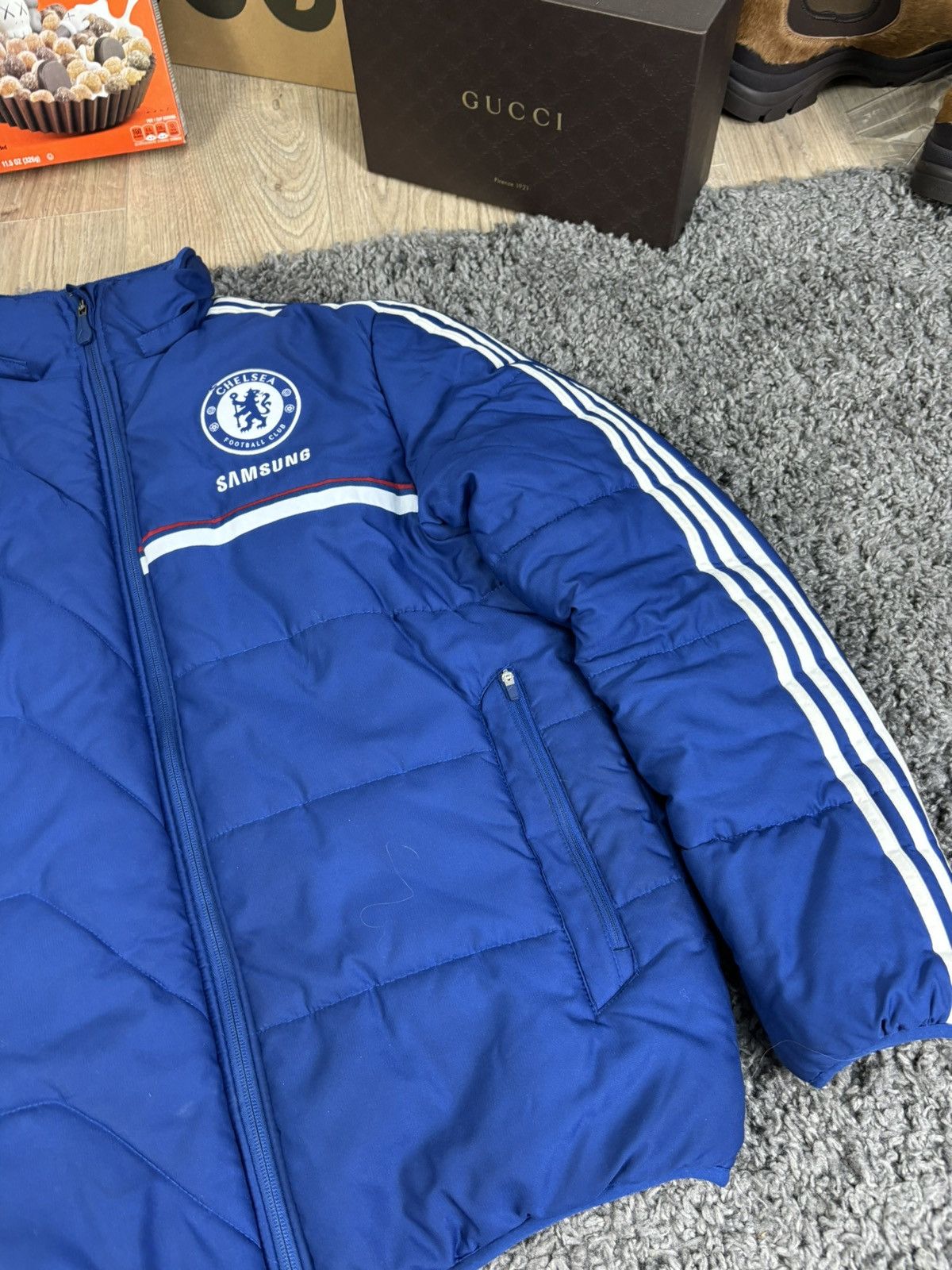 Adidas × Chelsea Soccer × Vintage ADIDAS Chelsea FC Puffer Down Jacket Football Vintage Size US M / EU 48-50 / 2 - 6 Thumbnail