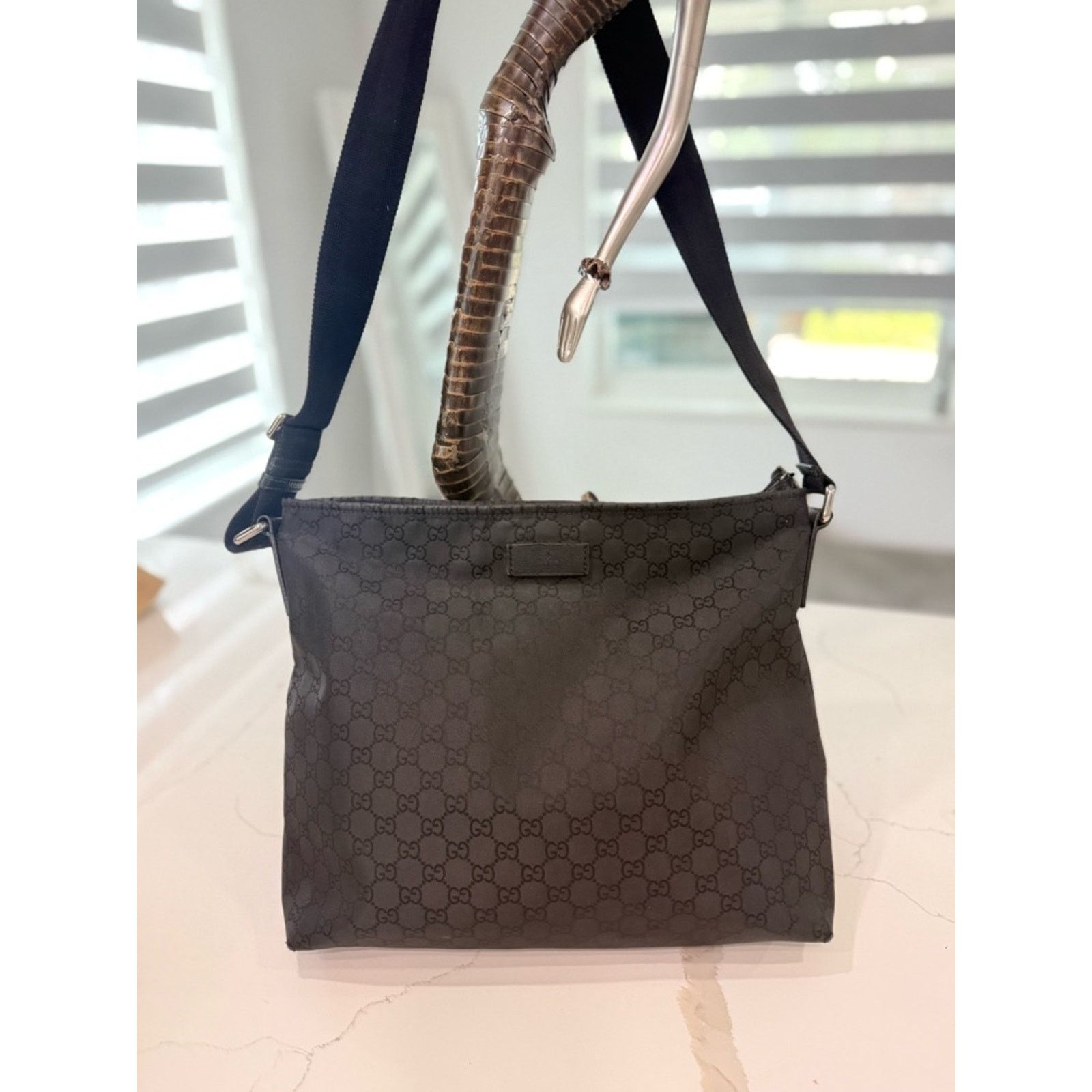 Gucci Gucci Black Monogram Crossbody Shoulder Bag/ Messenger Bag Size ONE SIZE - 1 Thumbnail