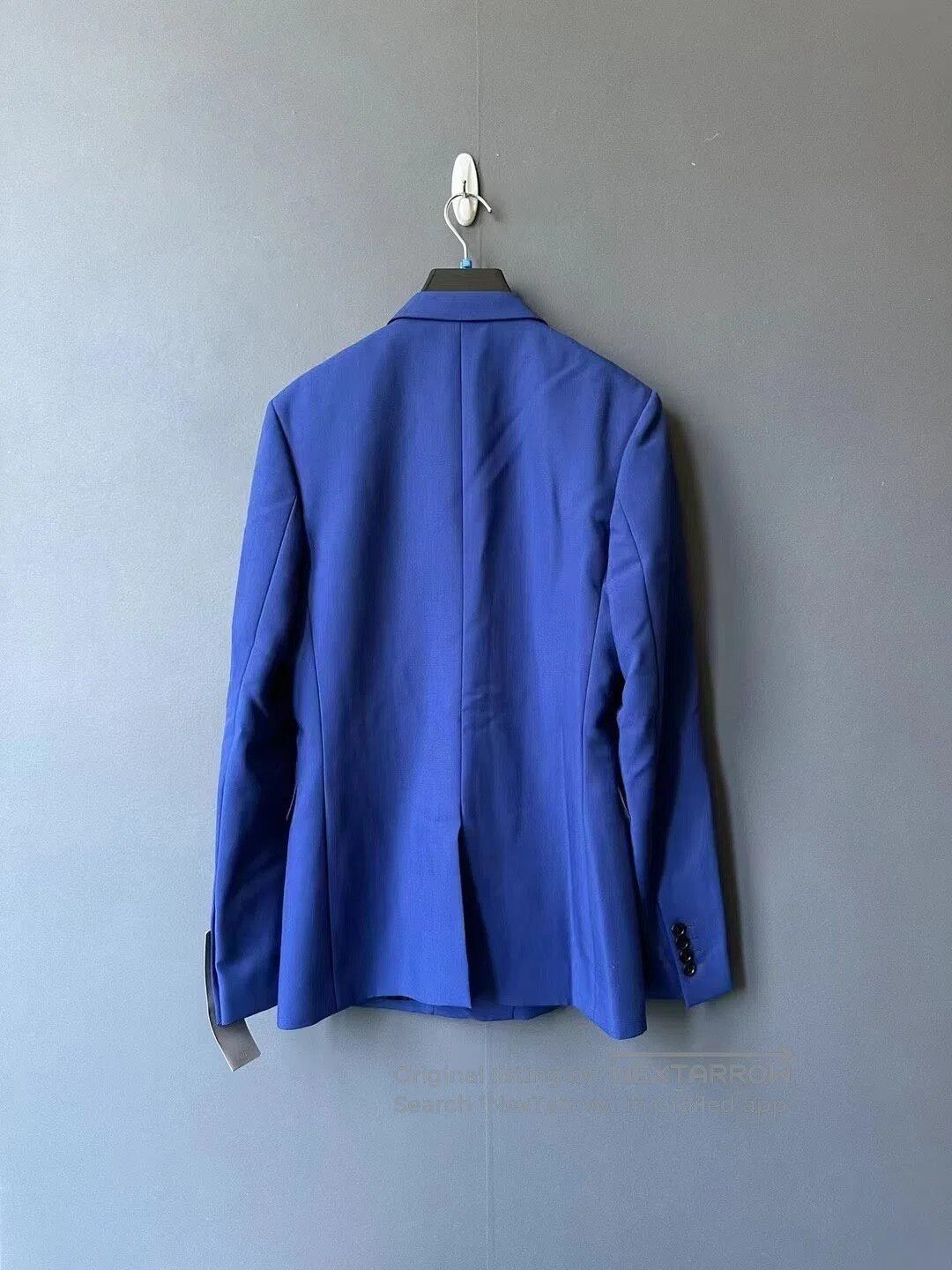 Dior Dior Blue Cuff Slogan Blazer| Size 50R - 2 Thumbnail