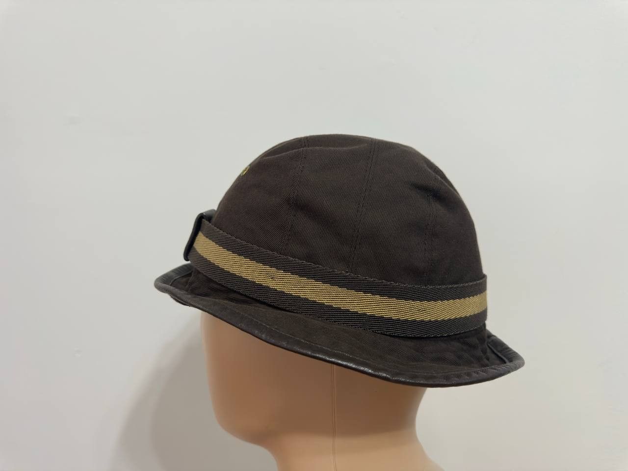 Gucci Vintage Gucci Stripe Bucket Hat with Leather Trim Size ONE SIZE - 4 Thumbnail