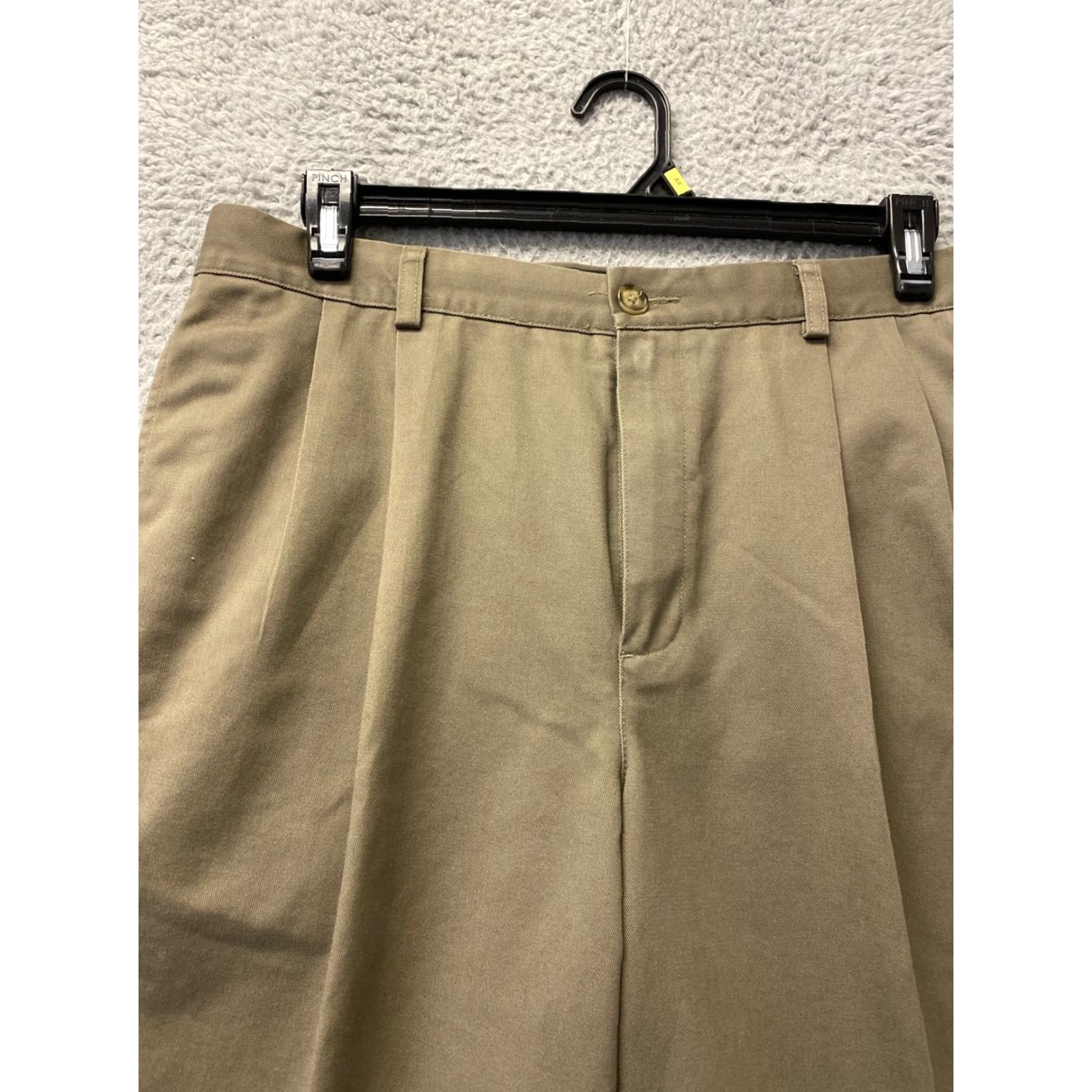 Vintage L.L. Bean Men's Chino Pants 36x30 Straight Leg Flat Front Brown Cotton Casual Business Size US 36 / EU 52 - 2 Thumbnail