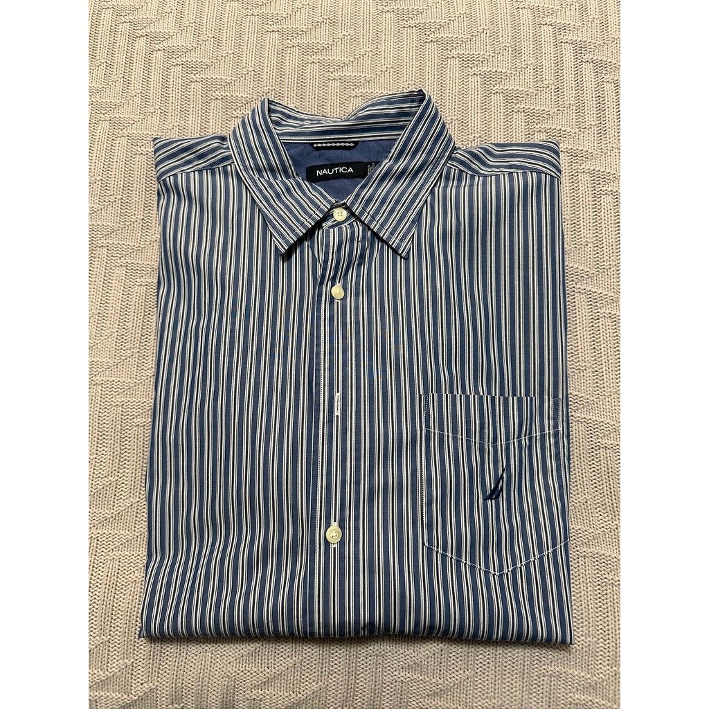 Nautica Nautica blue striped button down size L Size US L / EU 52-54 / 3 - 1 Thumbnail
