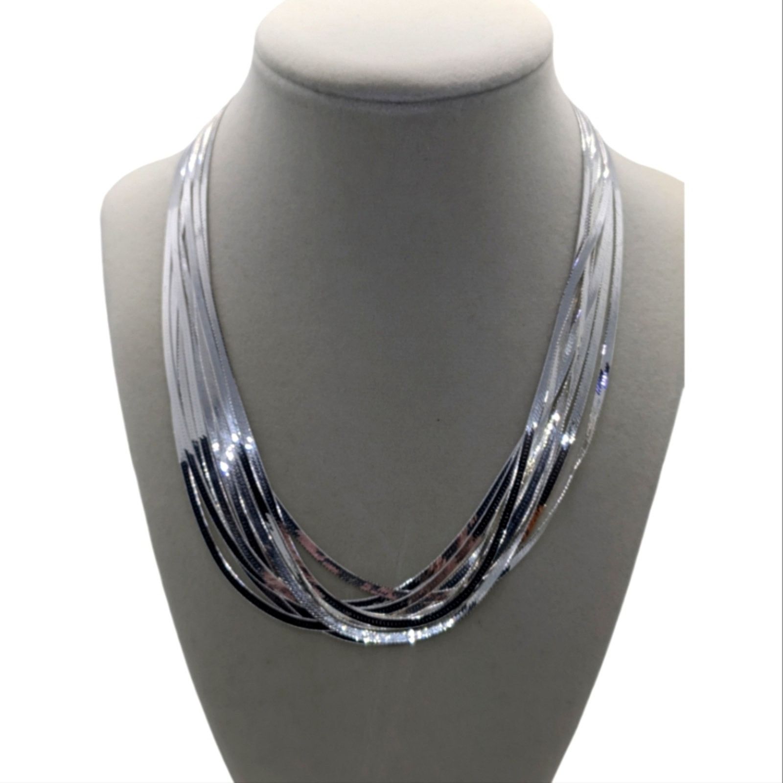 The Unbranded Brand Reseller Bundle (5) 925 Sterling Silver Herringbone Necklace Size ONE SIZE - 1 Thumbnail