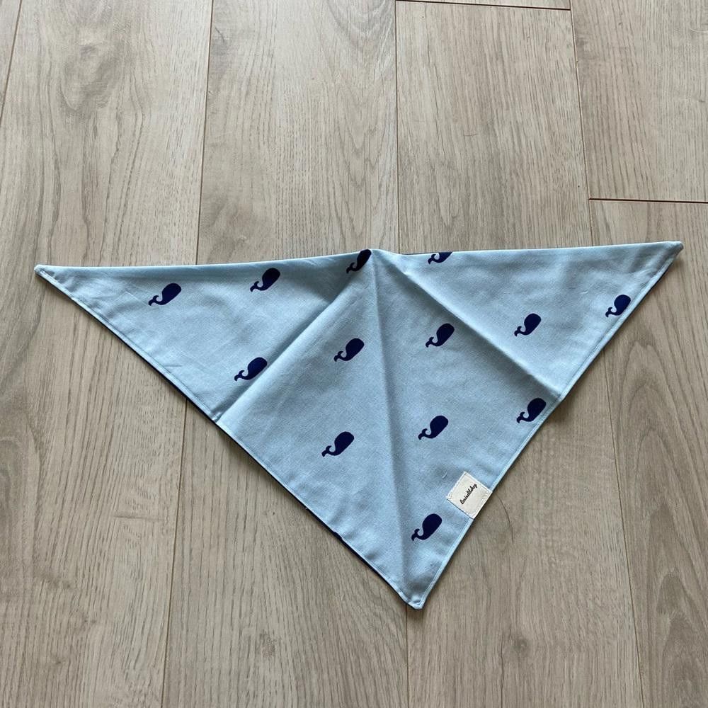 Designer Louies Lil Shop Blue Whale Hello There Dog Bandana Size ONE SIZE - 1 Thumbnail