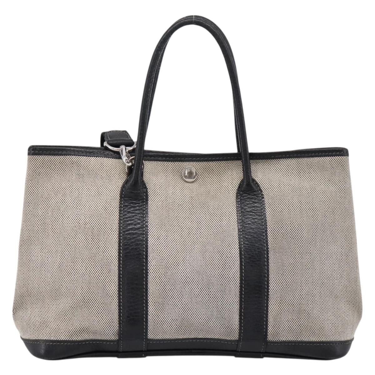 Hermes HERMES Garden Party PM Hand Bag Canvas 2way Gray Silver Auth Size ONE SIZE - 13 Thumbnail