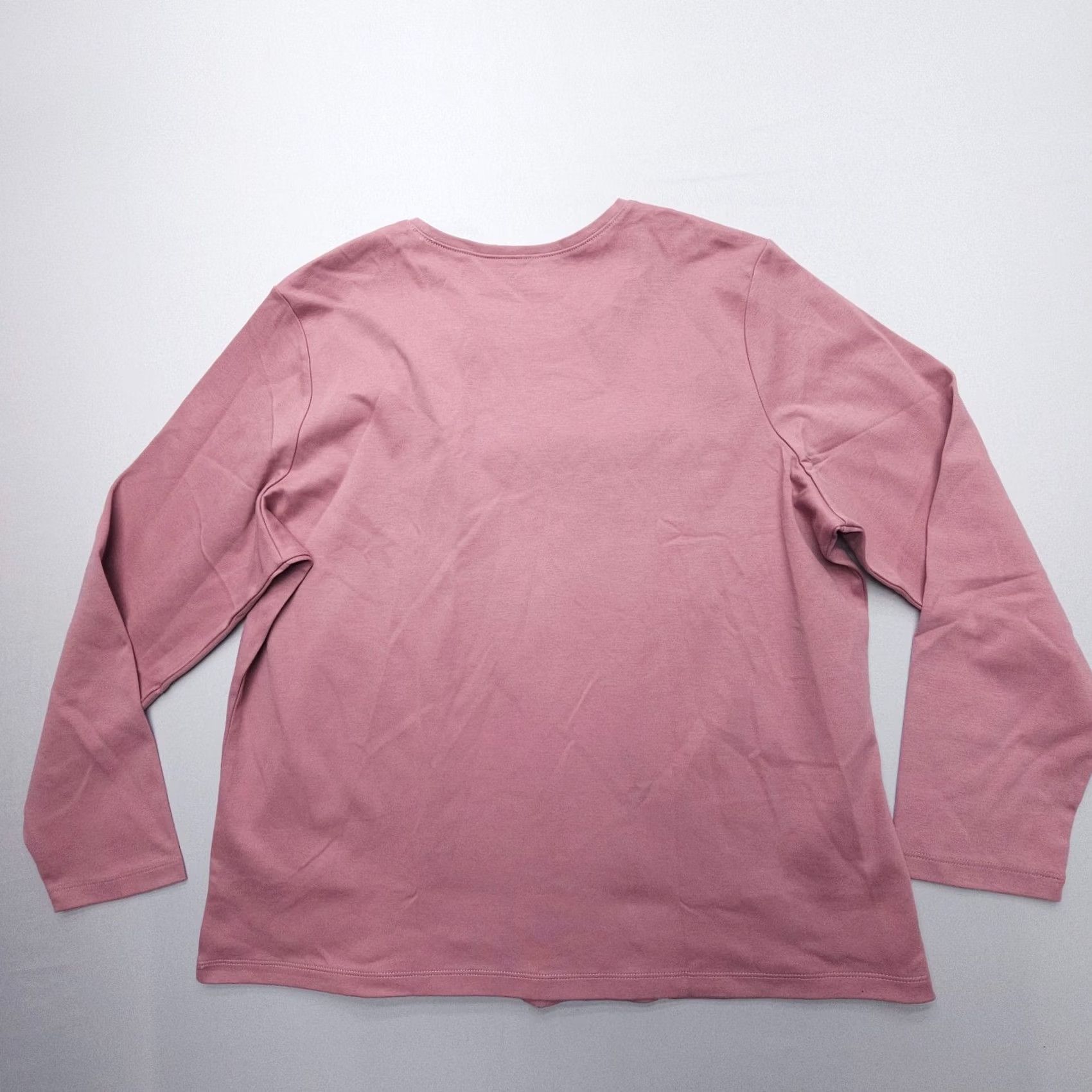 Vintage L.L. Bean Shirt Womens 1X Pink 100% Cotton Crew Neck Long Sleeve Tee Shirt Size XL / US 12-14 / IT 48-50 - 2 Thumbnail