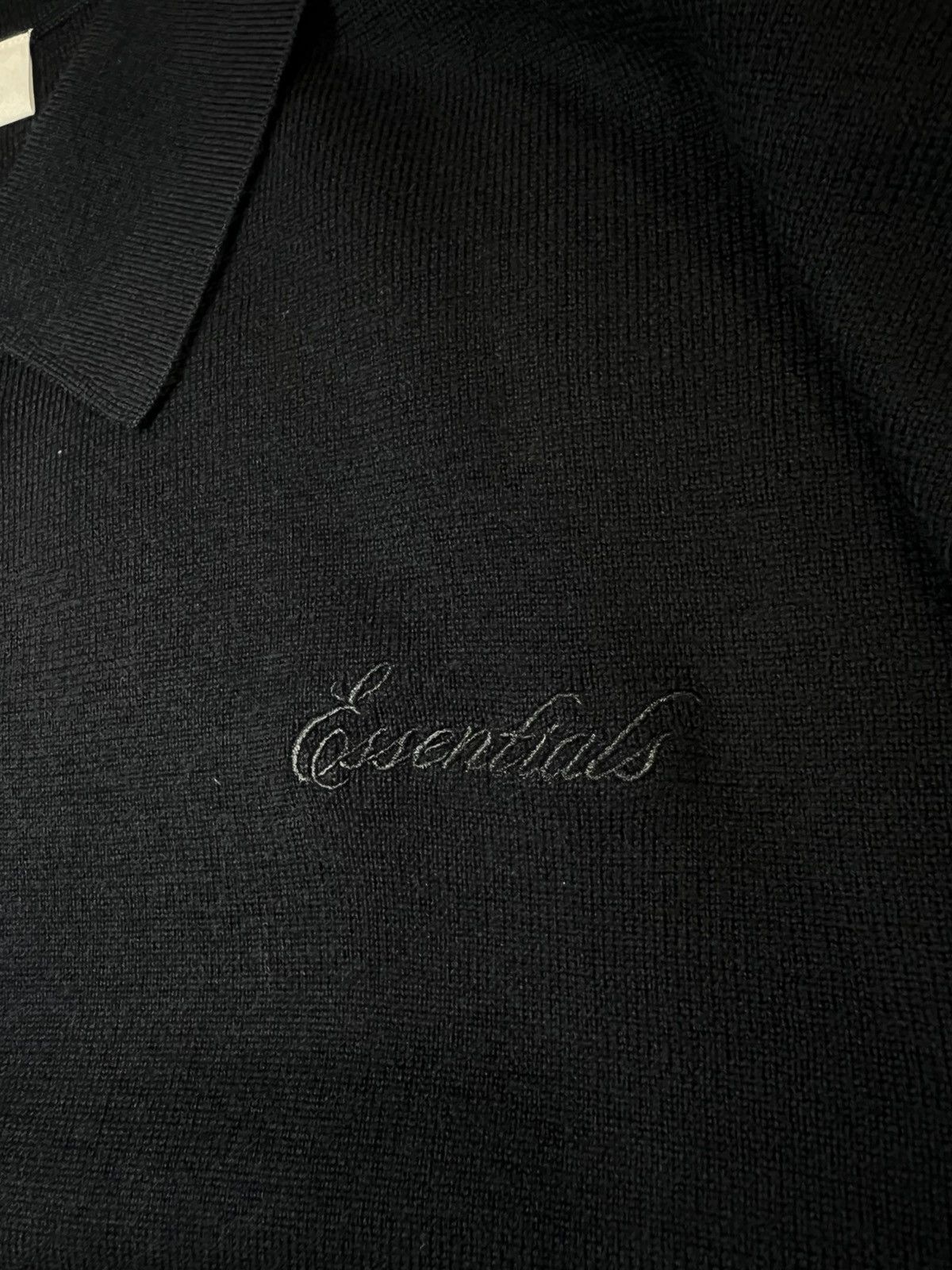 Fear of God Fear of God Essentials vintage black knit polo Size Large Size US L / EU 52-54 / 3 - 3 Thumbnail