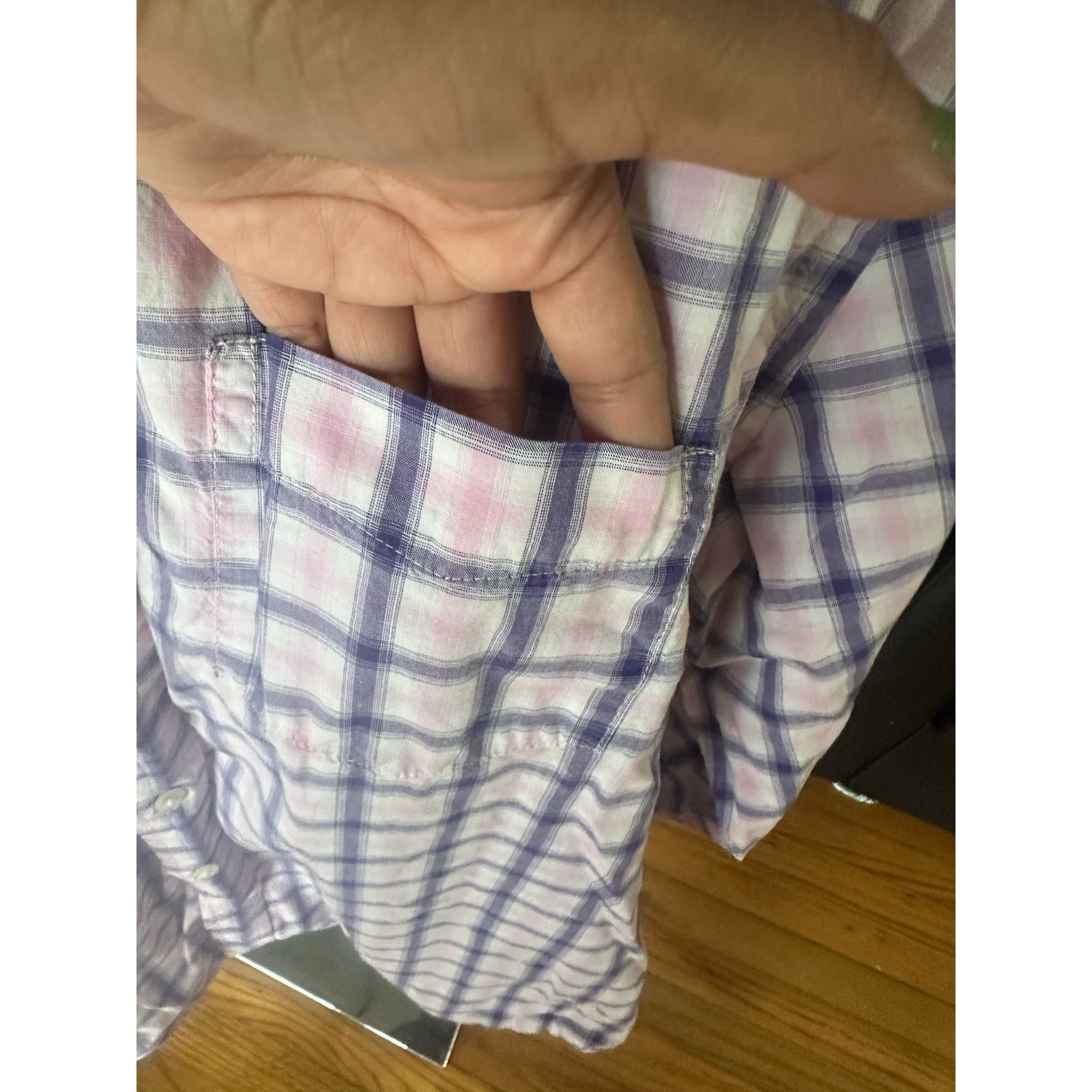 Gap GAP Classic Fit Plaid Button-Down Shirt Blue/White/Pink Size US L / EU 52-54 / 3 - 4 Thumbnail