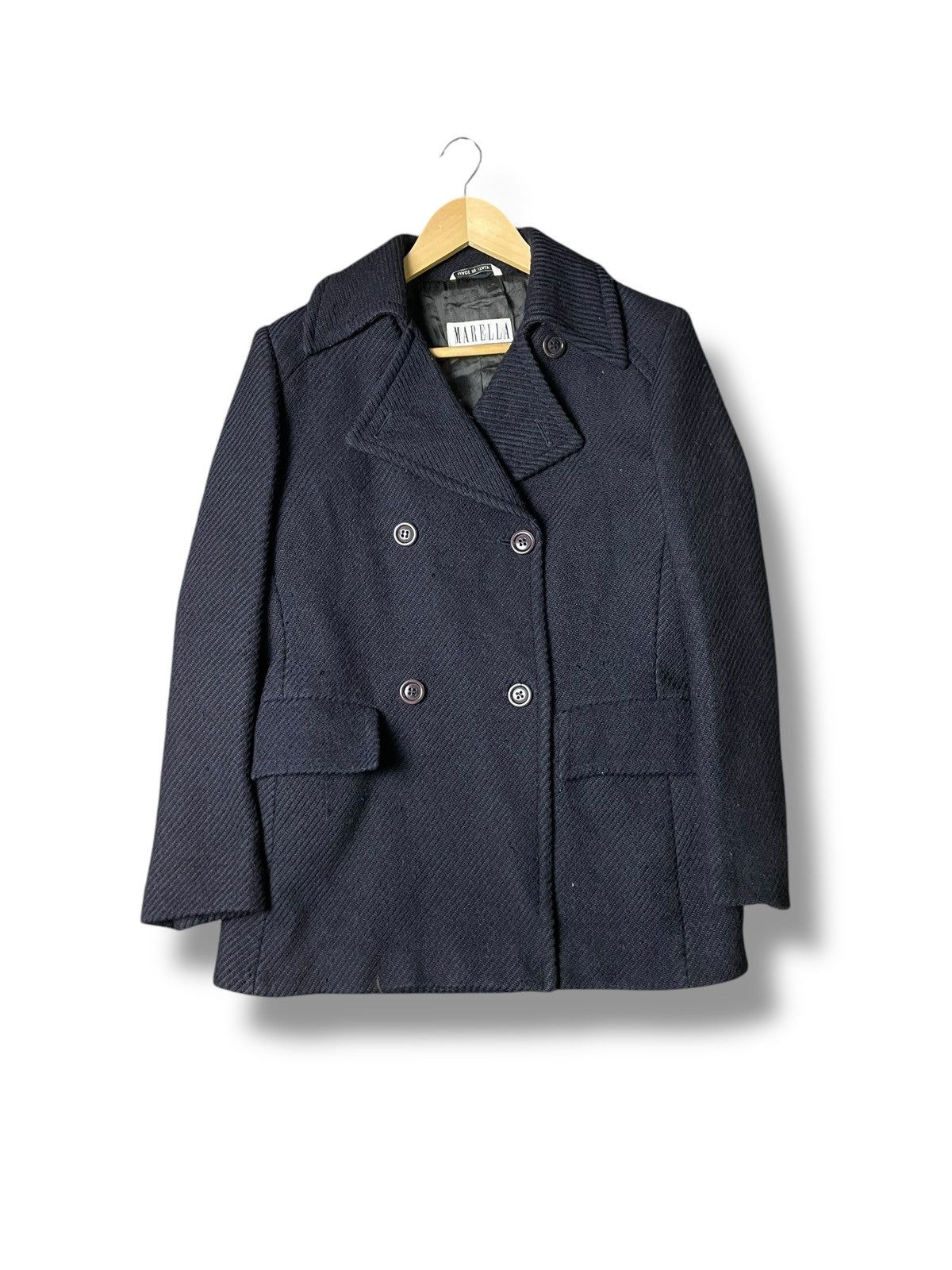 Japanese Brand × Vintage Marella Double Breasted Pea Coat (54) Size US XXS / EU 40 - 1 Thumbnail