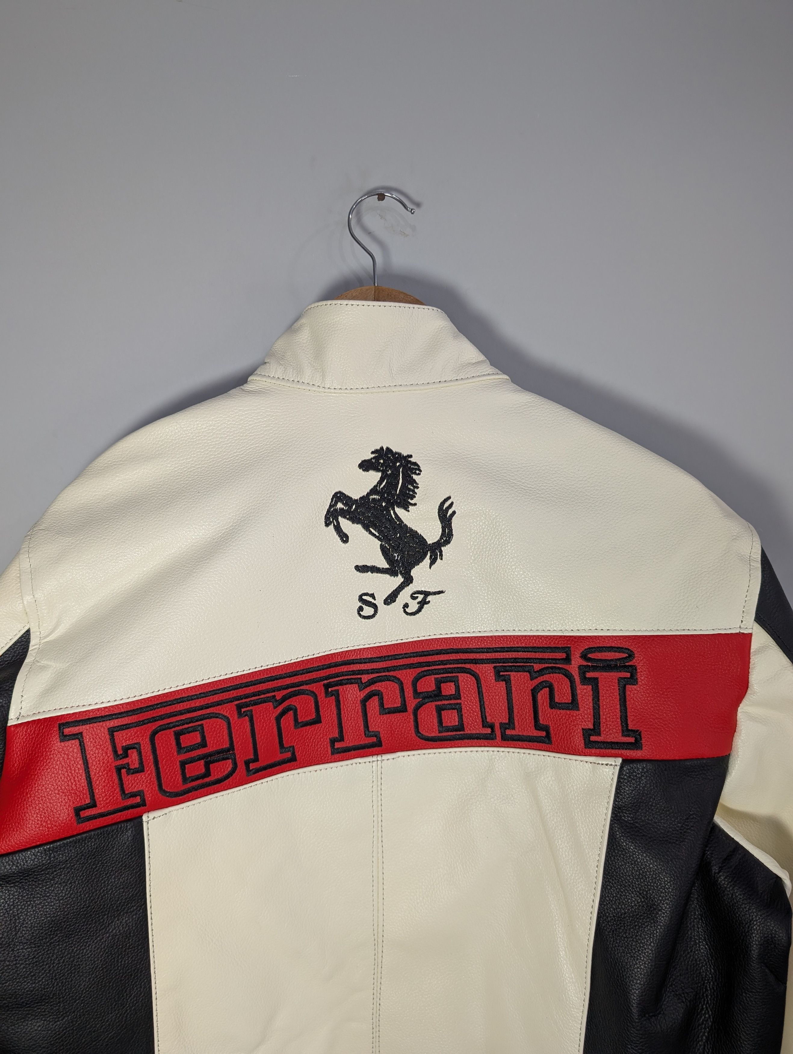 Vintage 🔥Ferrari 🔥 Formula 1 Racing Real Cowhide Leather Jacket Size L / US 10 / IT 46 - 5 Thumbnail