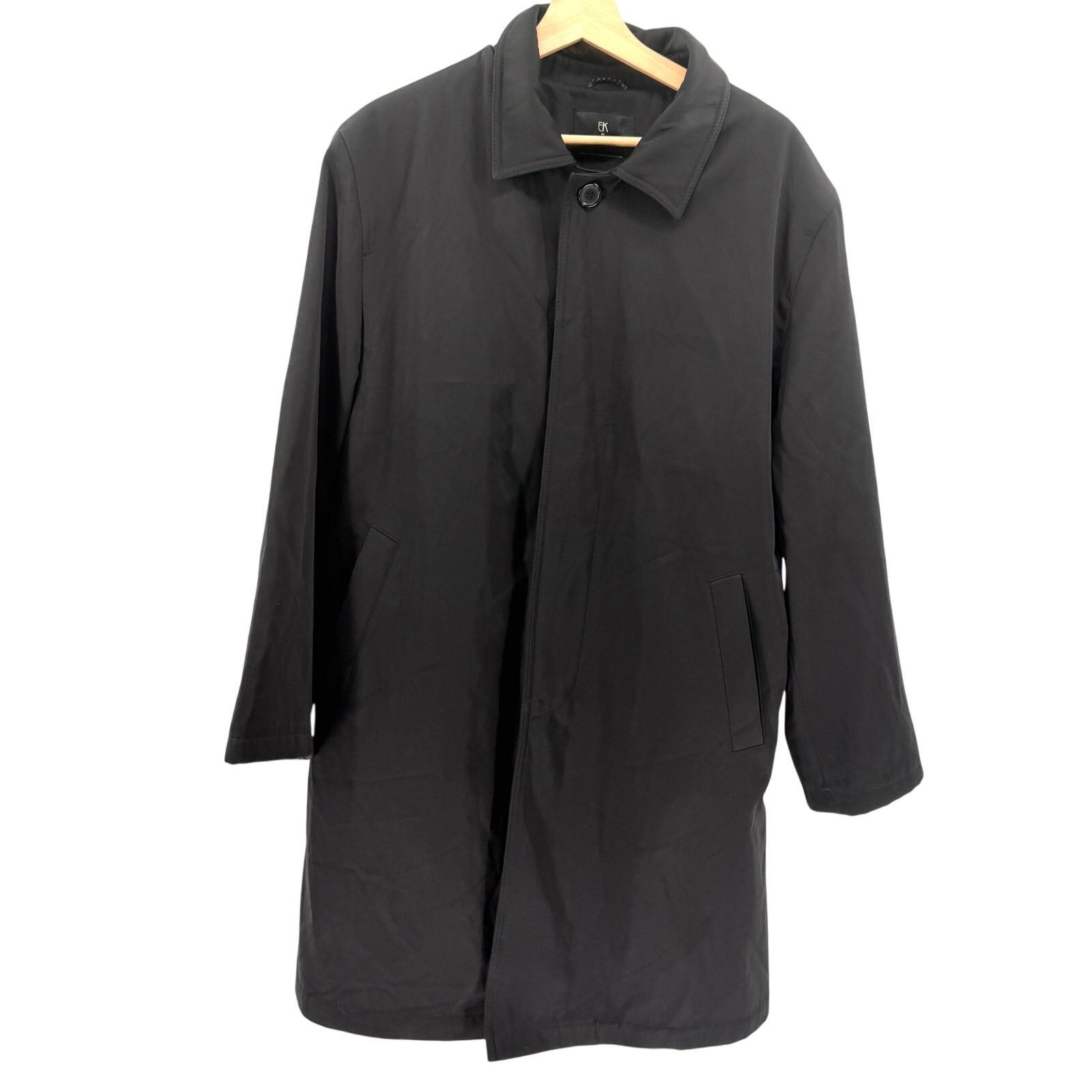 Emmanuelle Khanh Noir Cotton Blend Minimalist City Chic Raincoat Trench Coat Size US XXL / EU 58 / 5 - 1 Thumbnail