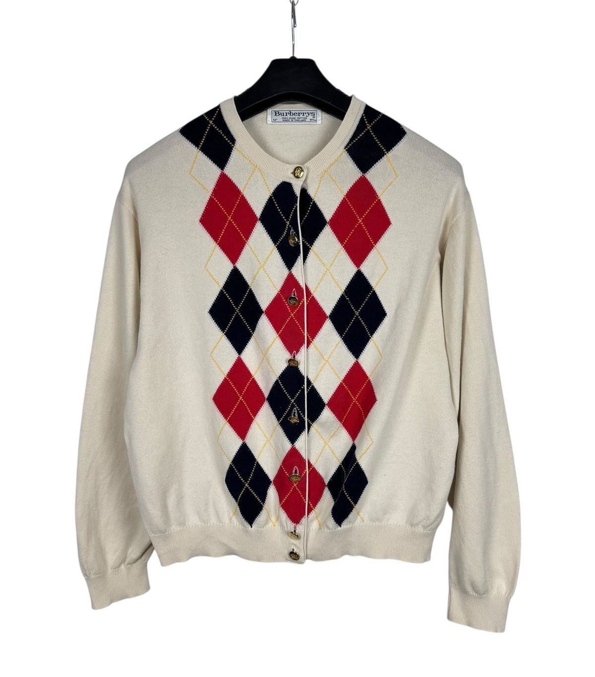 Burberry × Vintage Burberry Vintage Burberrys Check Cardigan Button Up size 42 Size M / US 6-8 / IT 42-44 - 8 Thumbnail