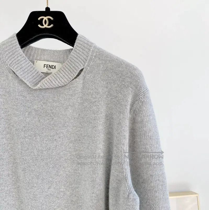 Fendi Fendi Gray Wool Blend Long Sleeve Sweater . Size M / US 6-8 / IT 42-44 - 2 Thumbnail