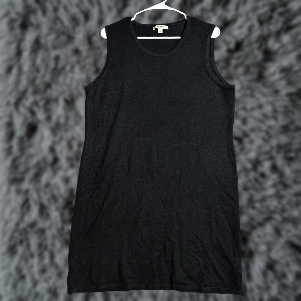 Liz Claiborne Liz Claiborne Knit Dress Bodycon L Women Sleeveless Round Neck Black Solid Vintage No Size L / US 10 / IT 46 - 1 Thumbnail