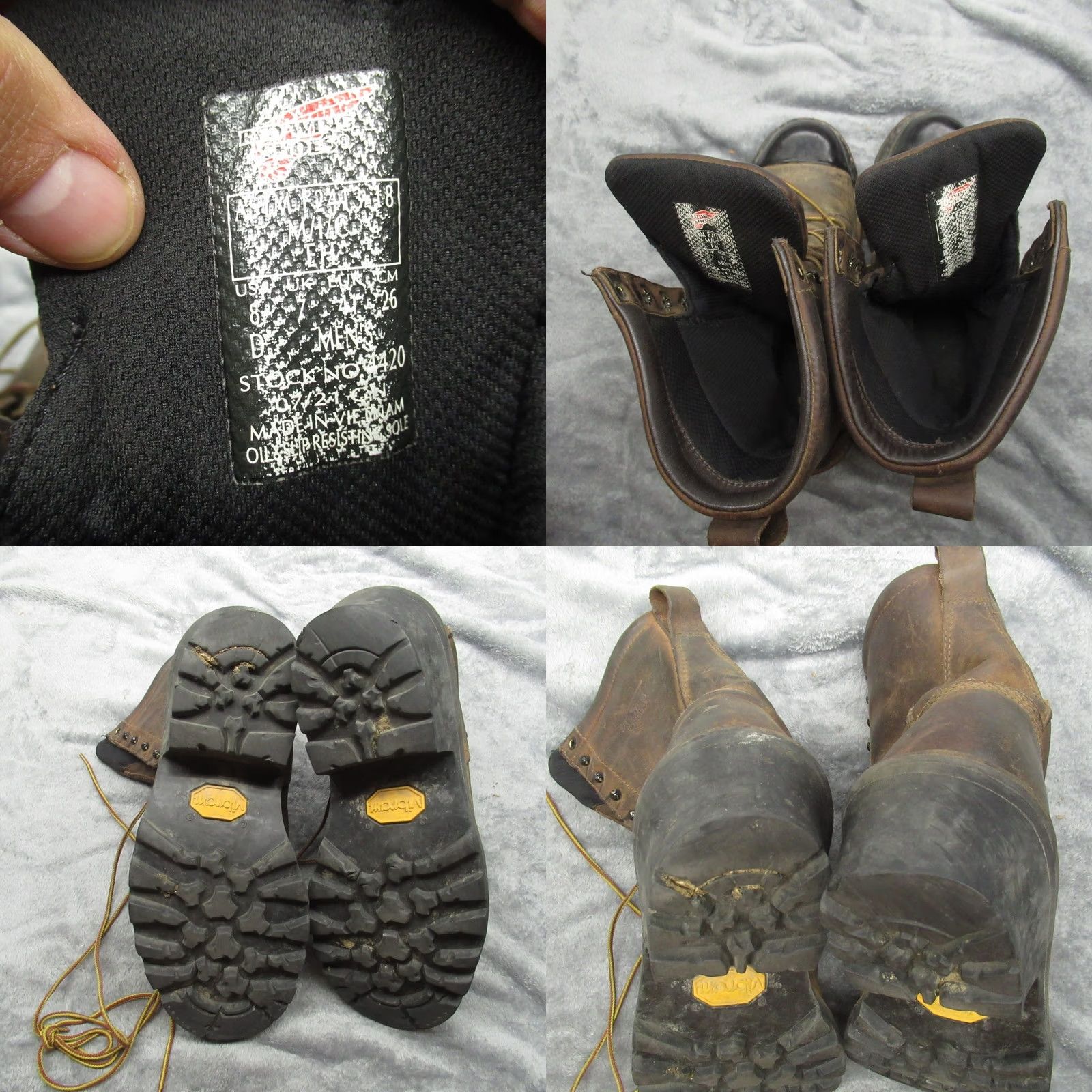 VINTAGE Red Wing Boots Men 8D Brown Logger Max Safety Toe  display picture 3