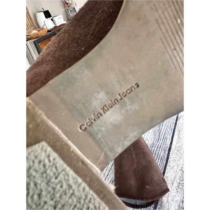 Calvin Klein Vintage Calvin Klein Women's Brown Suede Knee-High Boots Size US 7.5 / IT 37.5 - 9 Thumbnail