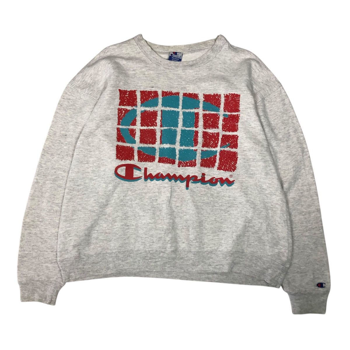 Vintage 📌Vintage Sweatshirt Crewneck Champion Big Logo Size US M / EU 48-50 / 2 - 1 Thumbnail