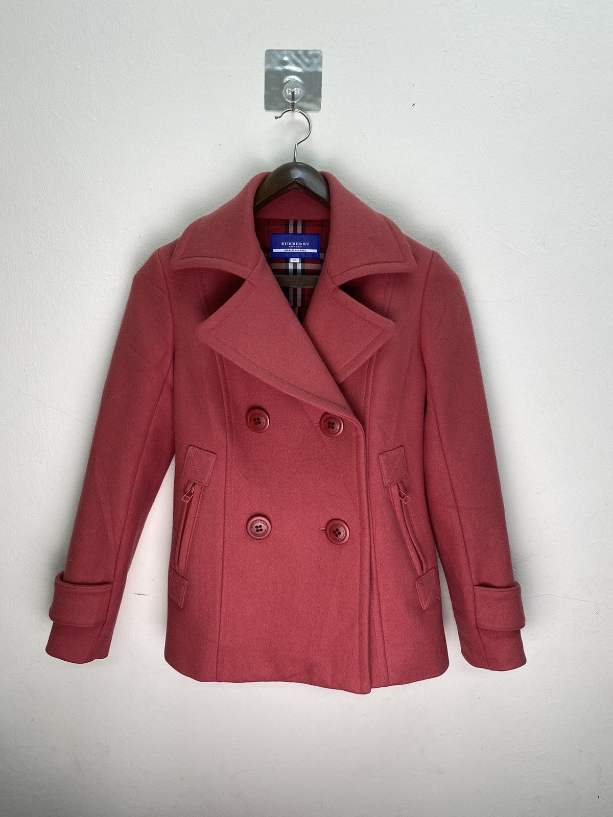 Burberry Burberry London Blue Label wool pea coat nice jacket Size S / US 4 / IT 40 - 1 Thumbnail
