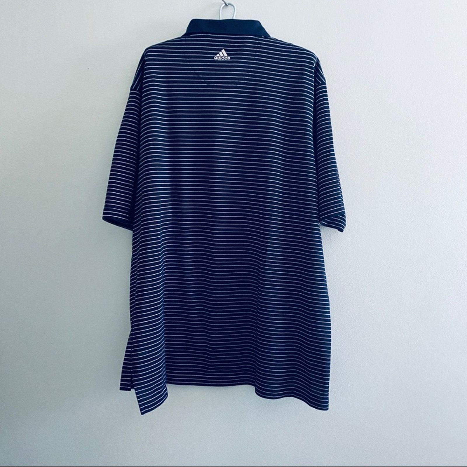 Adidas Adidas navy striped short sleeve polo Size US XL / EU 56 / 4 - 3 Thumbnail