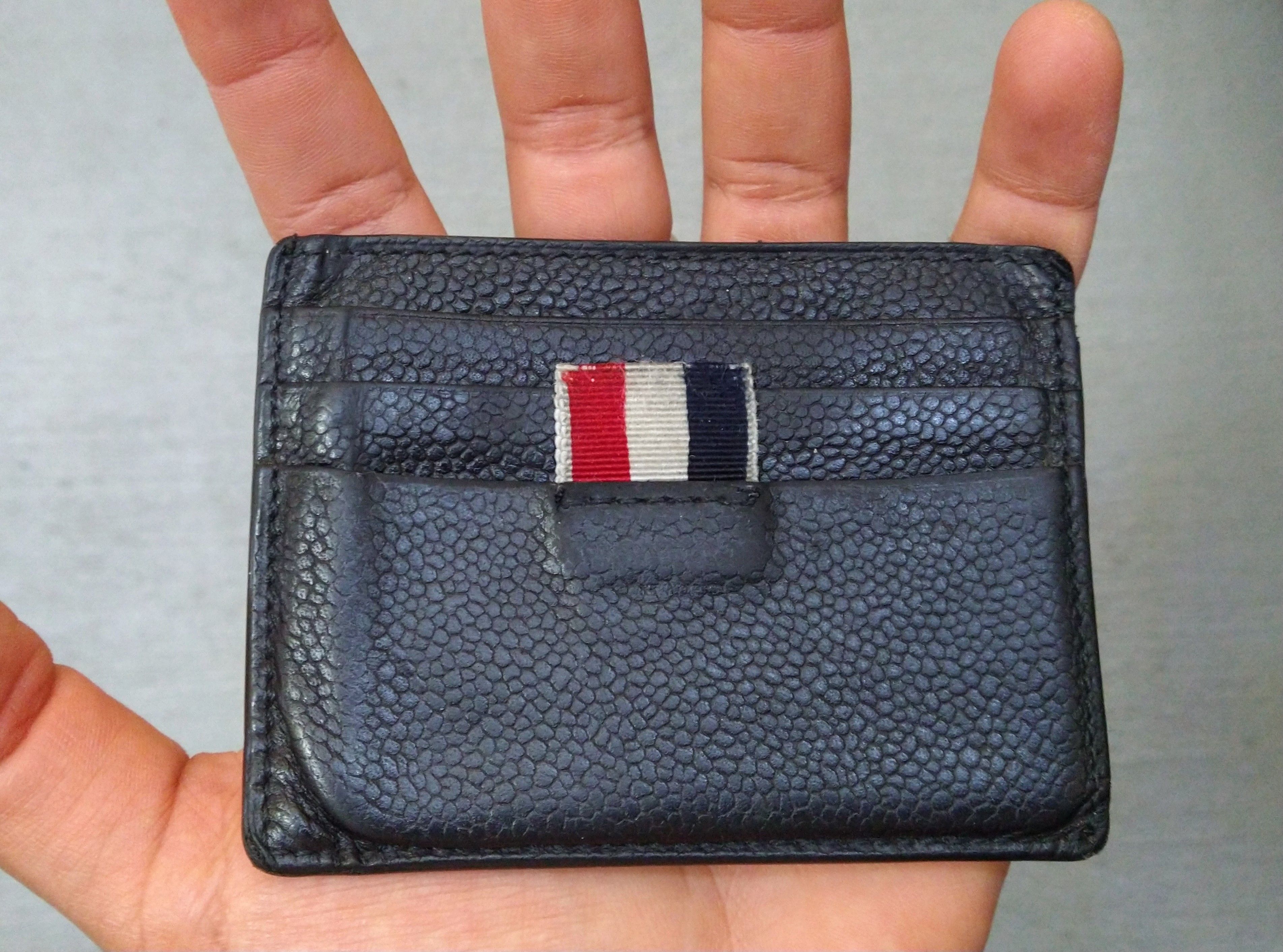 Thom Browne Thom Browne Cardholder Wallet Black Leather Pebbled Slim Size ONE SIZE - 13 Thumbnail