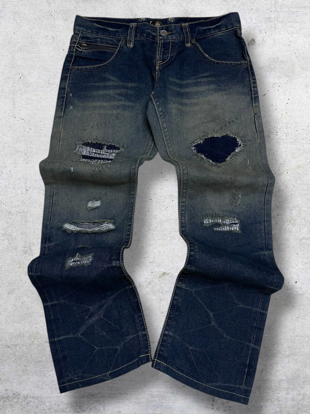GOSTAR DE FUGA VINTAGE LAND EDGE 90S JAPAN RUGGED HEAVY DISTRESSING DENIM Size US 32 / EU 48 - 1 Thumbnail