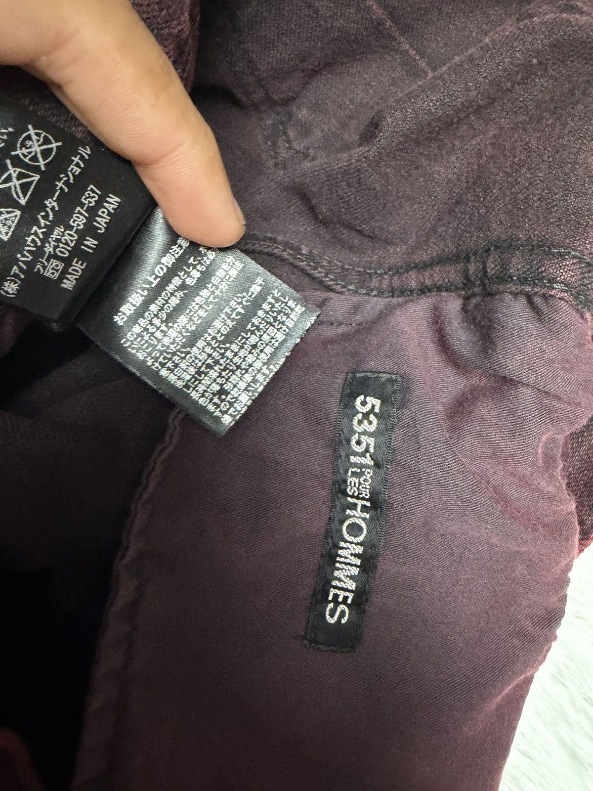 If Six Was Nine Rare 5351 Pour Les Hommes wine clawmark skinny slim jeans Size US 33 - 4 Thumbnail