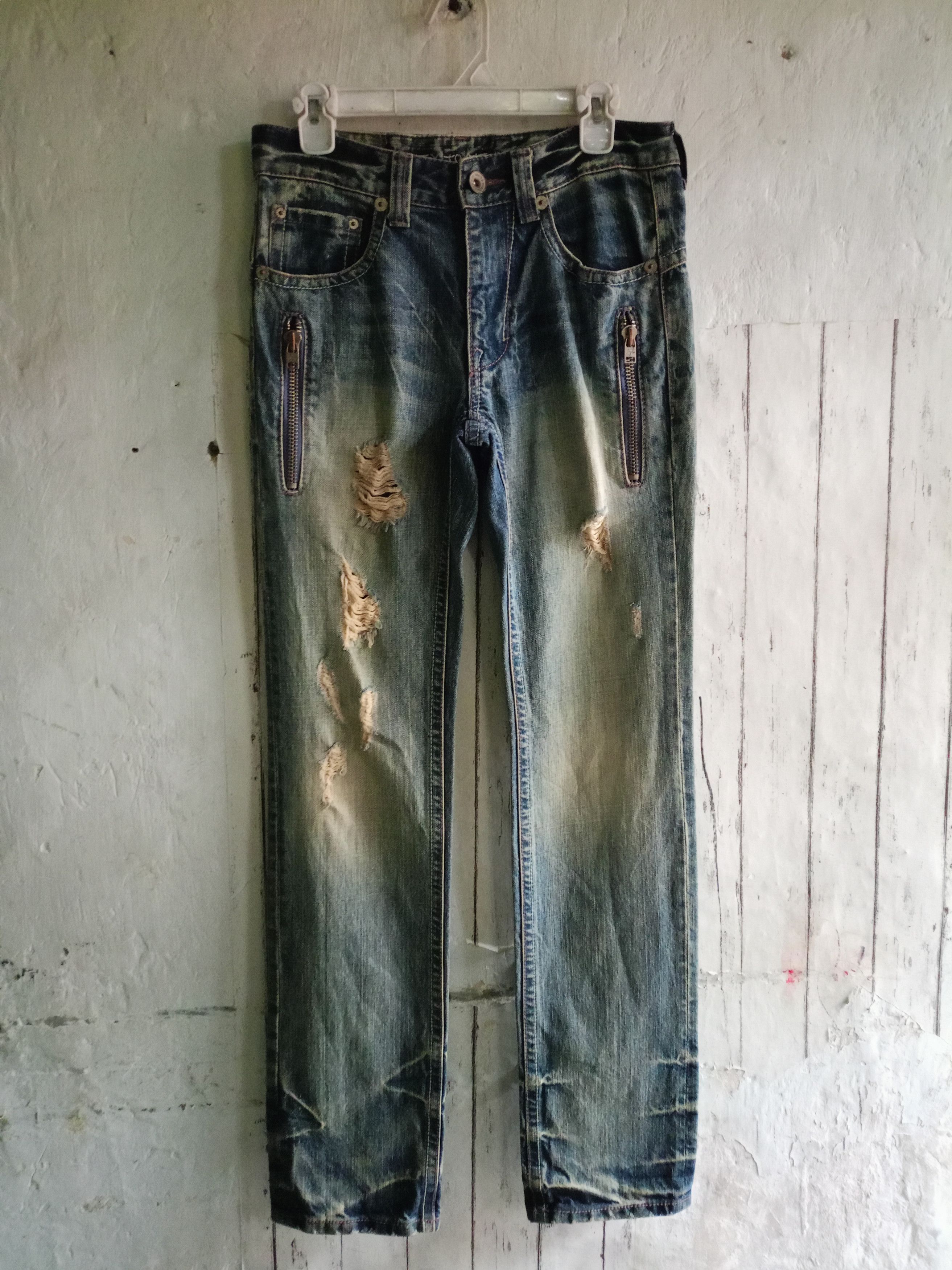 Japanese Brand 2000s Six To Five jeans Distressed Denim Pants Size US 31 - 1 Thumbnail