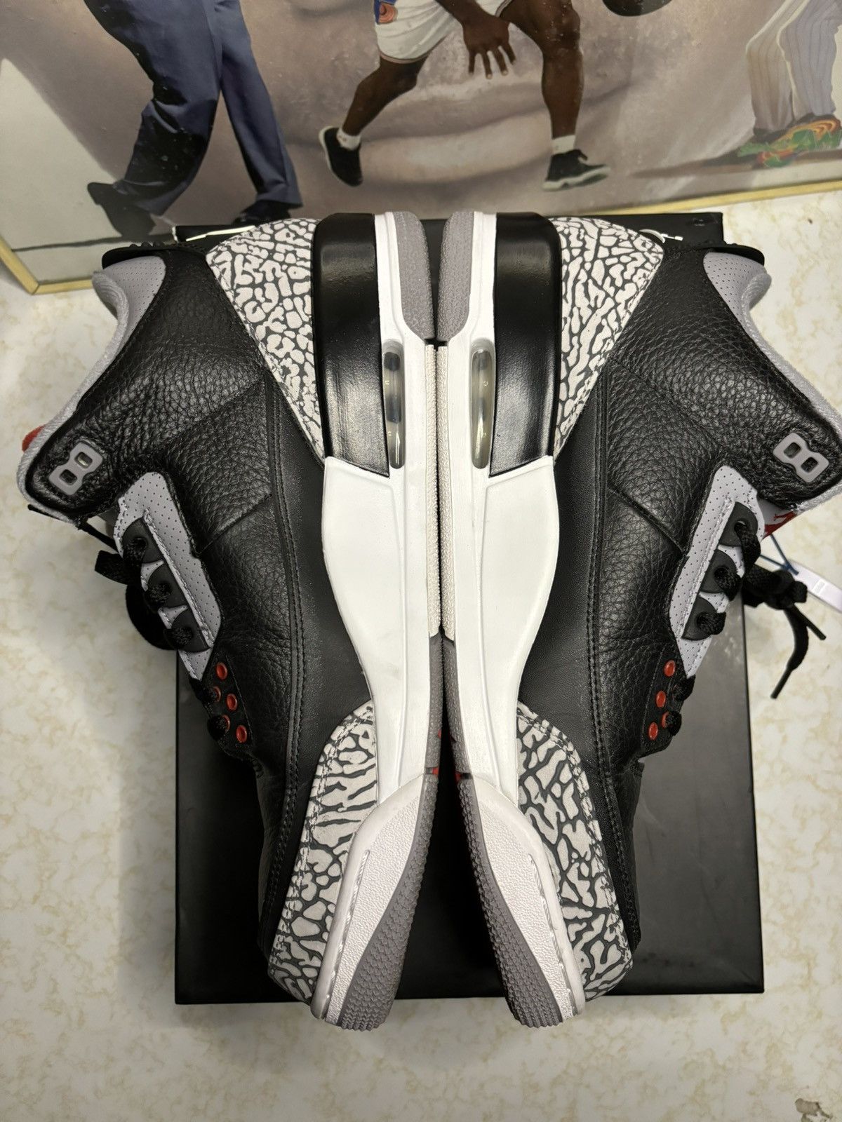 Jordan Brand Jordan 3 Retro Black Cement 2018 Size US 11 / EU 44 - 3 Thumbnail